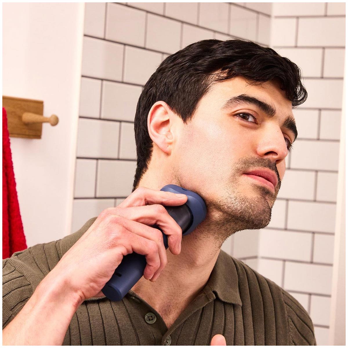 Remington WASHUP Rotary Electric Shaver for Men Wet & Dry Cordless Navy with USB-C Charging and Trimmer - Image 6