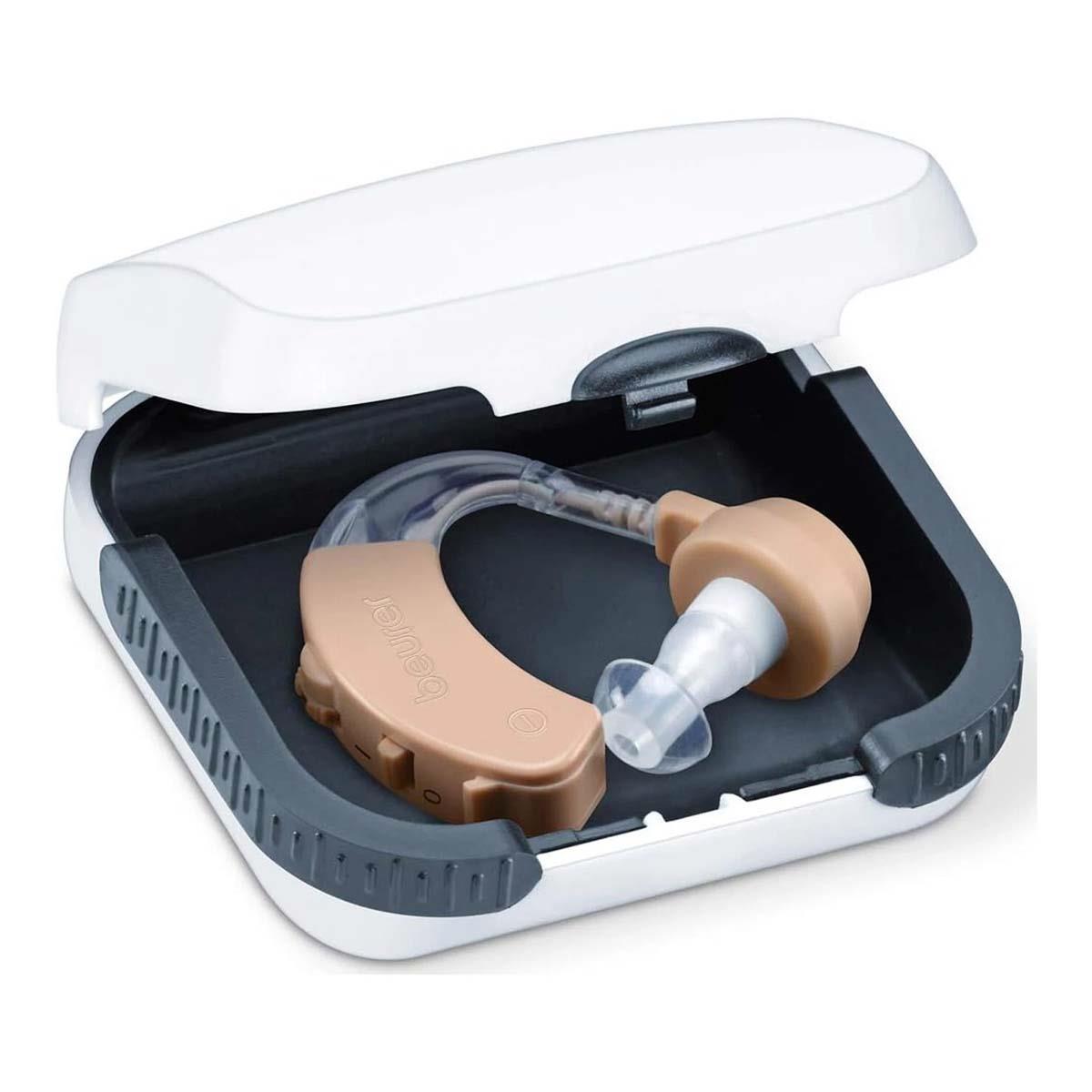 Beurer Hearing Amplifier Behind-Ear Design with Adjustable Volume, 3 Ear Tips And Up To 40 dB Amplification - Beige - Image 3