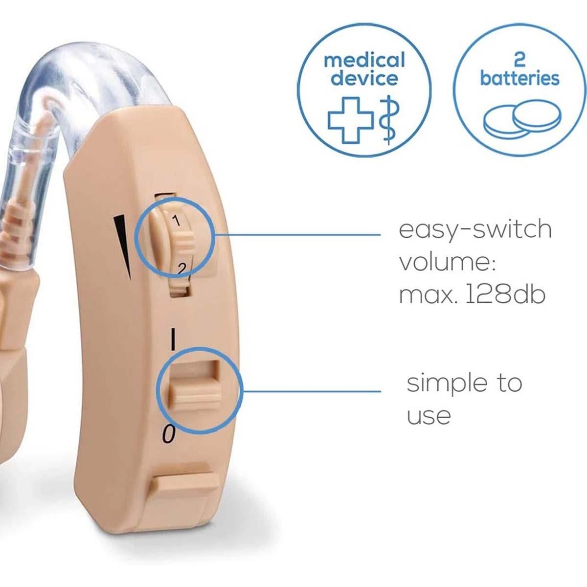 Beurer Hearing Amplifier Behind-Ear Design with Adjustable Volume, 3 Ear Tips And Up To 40 dB Amplification - Beige - Image 6