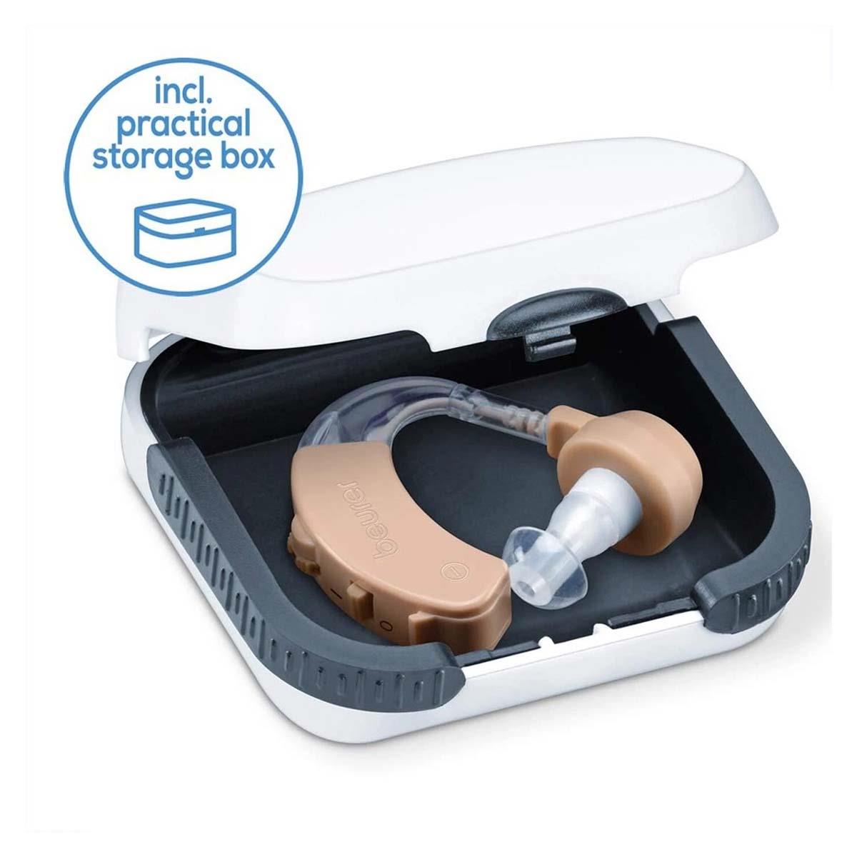 Beurer Hearing Amplifier Behind-Ear Design with Adjustable Volume, 3 Ear Tips And Up To 40 dB Amplification - Beige - Image 7