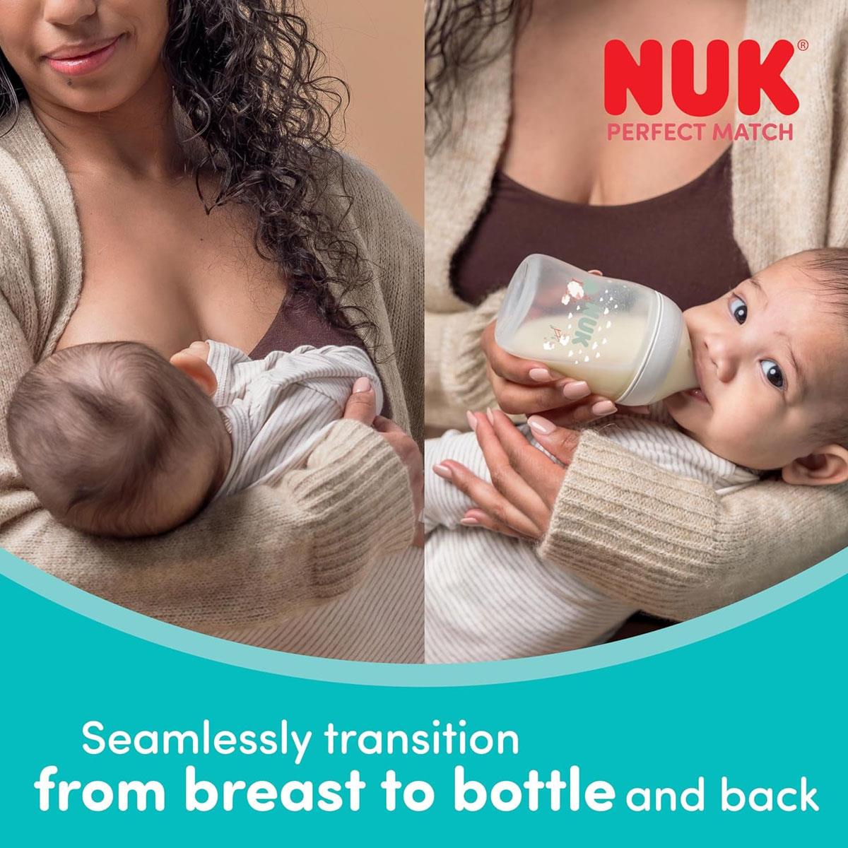 NUK Perfect Match Baby Bottle Teats Flow Control 6+ Months Silicone Anti-Colic Variable Flow 2 Count - Image 4