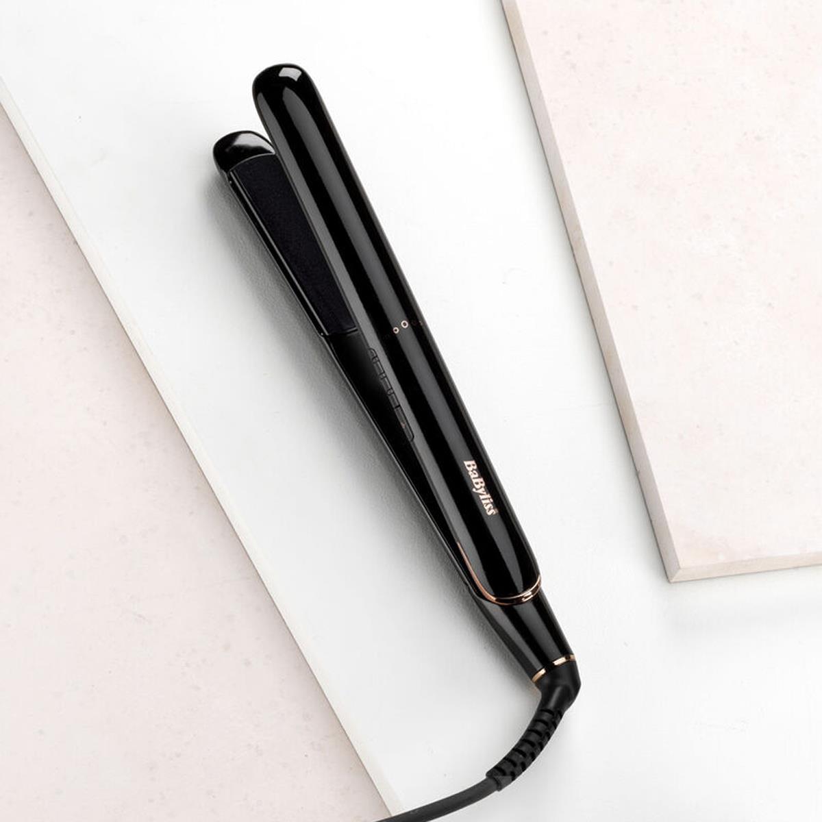 BaByliss Rose Lustre 230 Hair Straightener With Ceramic Plates 180-230°C 3 Heat Settings Multi-Voltage Black - Image 2