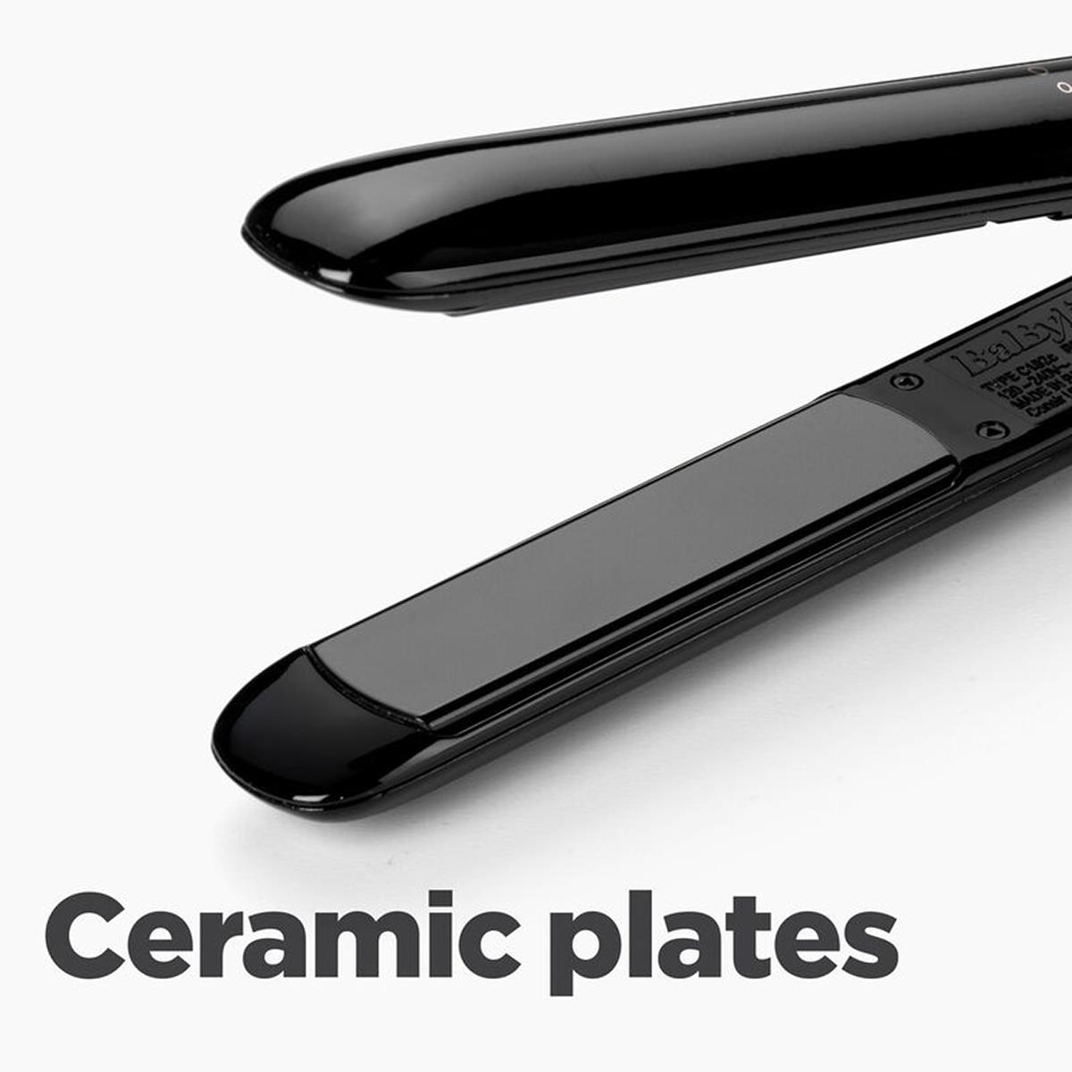 BaByliss Rose Lustre 230 Hair Straightener With Ceramic Plates 180-230°C 3 Heat Settings Multi-Voltage Black - Image 3