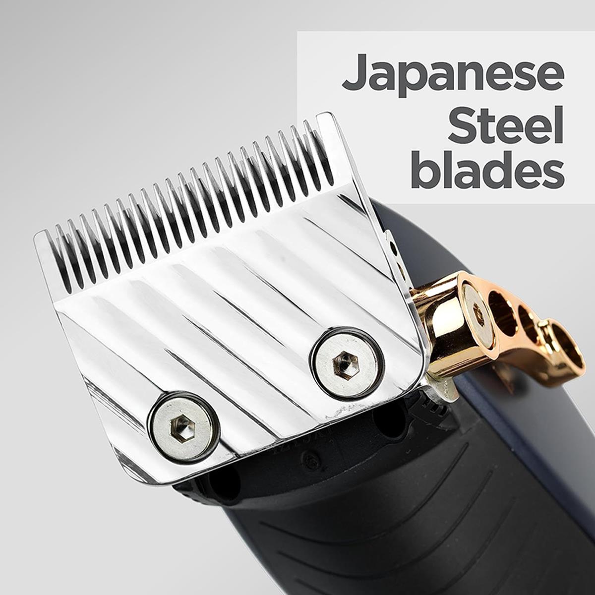 BaByliss Super Clipper XTP Corded/Cordless Japanese Steel Blades 85-Min Runtime Grades 1-8 Blue And Rose Gold - Image 3
