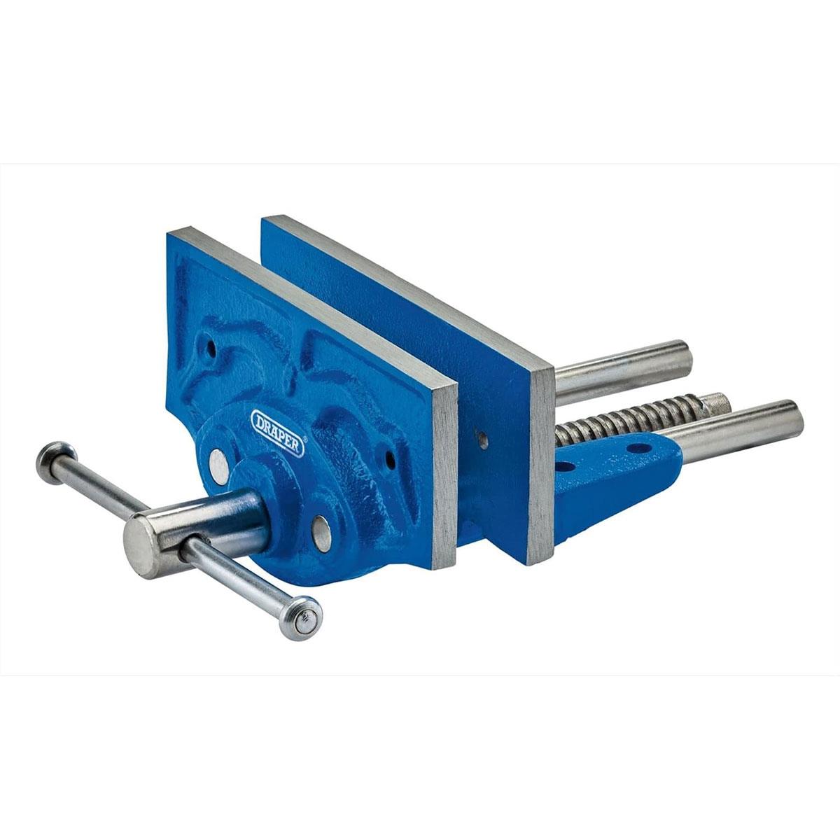 Draper 150mm Woodworking Vice Universal Bench Vice Cast Iron Frame Steel Screw Blue