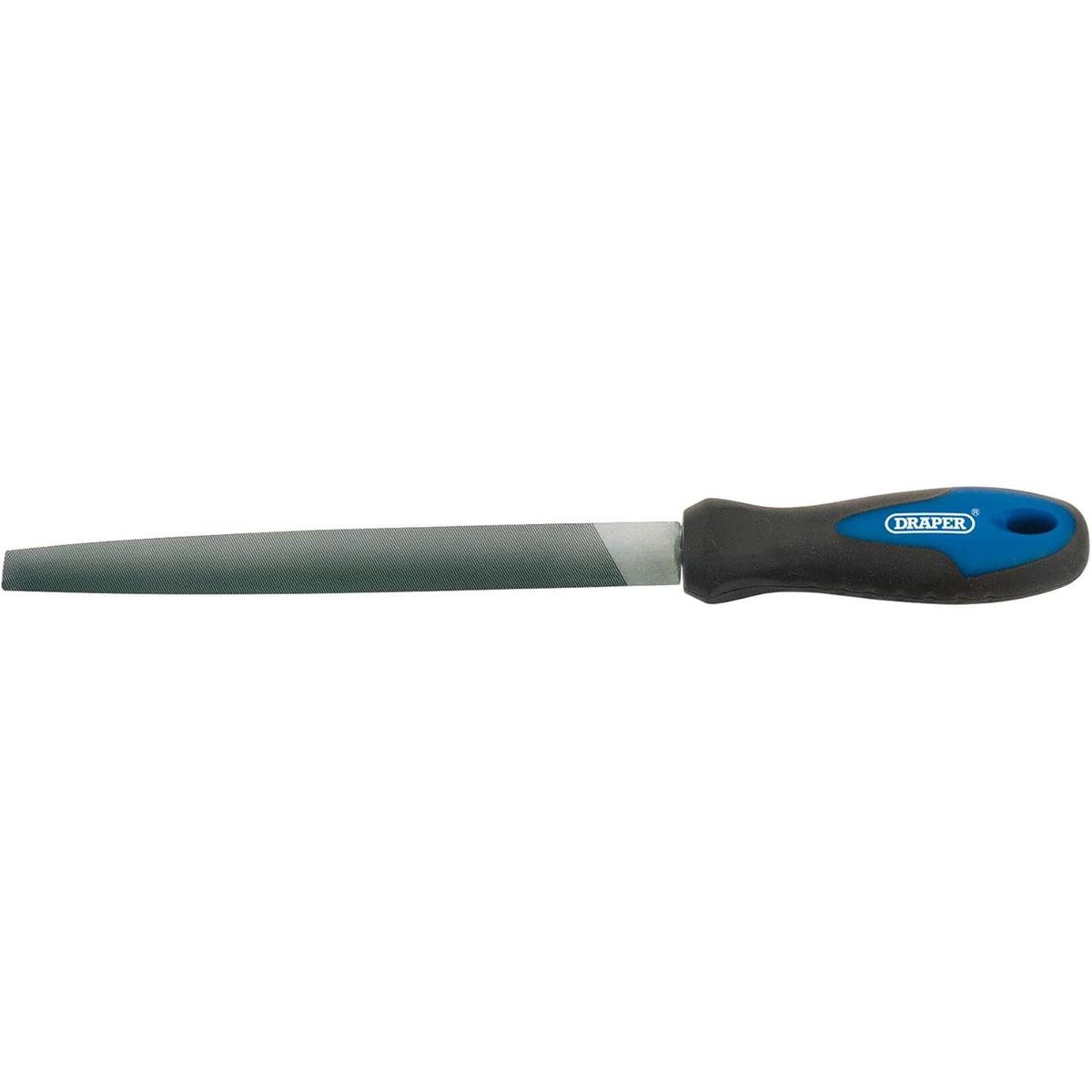 Draper 200mm Half Round Engineer's File with Soft Grip Handle High Carbon Steel Blue