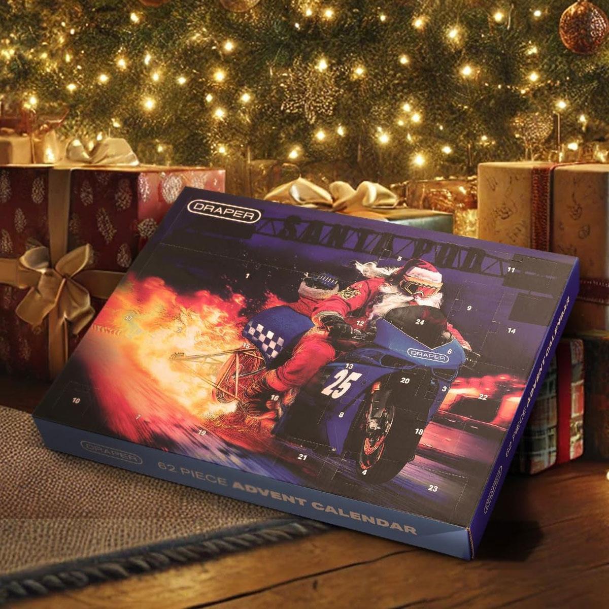 Draper 62-Piece Tool Advent Calendar Santa Pod Raceway Limited Edition with Sockets Bits & Hex Keys - Image 2