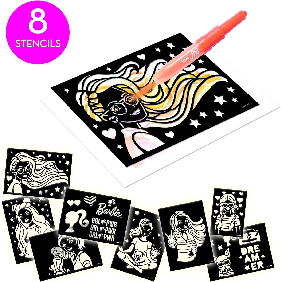 John Adams BLOPENS Barbie Activity Set 8 Airbrush Pens 8 Stencils 4 Customisable Creations Ages 5+ - Image 4