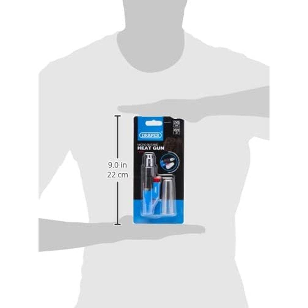 Draper Flameless Gas Torch Refillable Butane Adjustable Heat Electronic Ignition Blue/Dark Brown - Image 2
