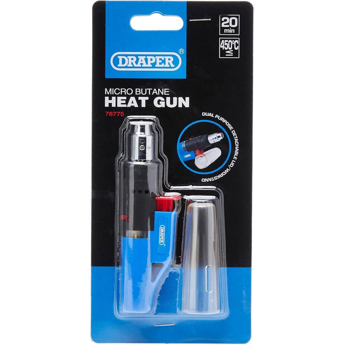 Draper Flameless Gas Torch Refillable Butane Adjustable Heat Electronic Ignition Blue/Dark Brown - Image 3