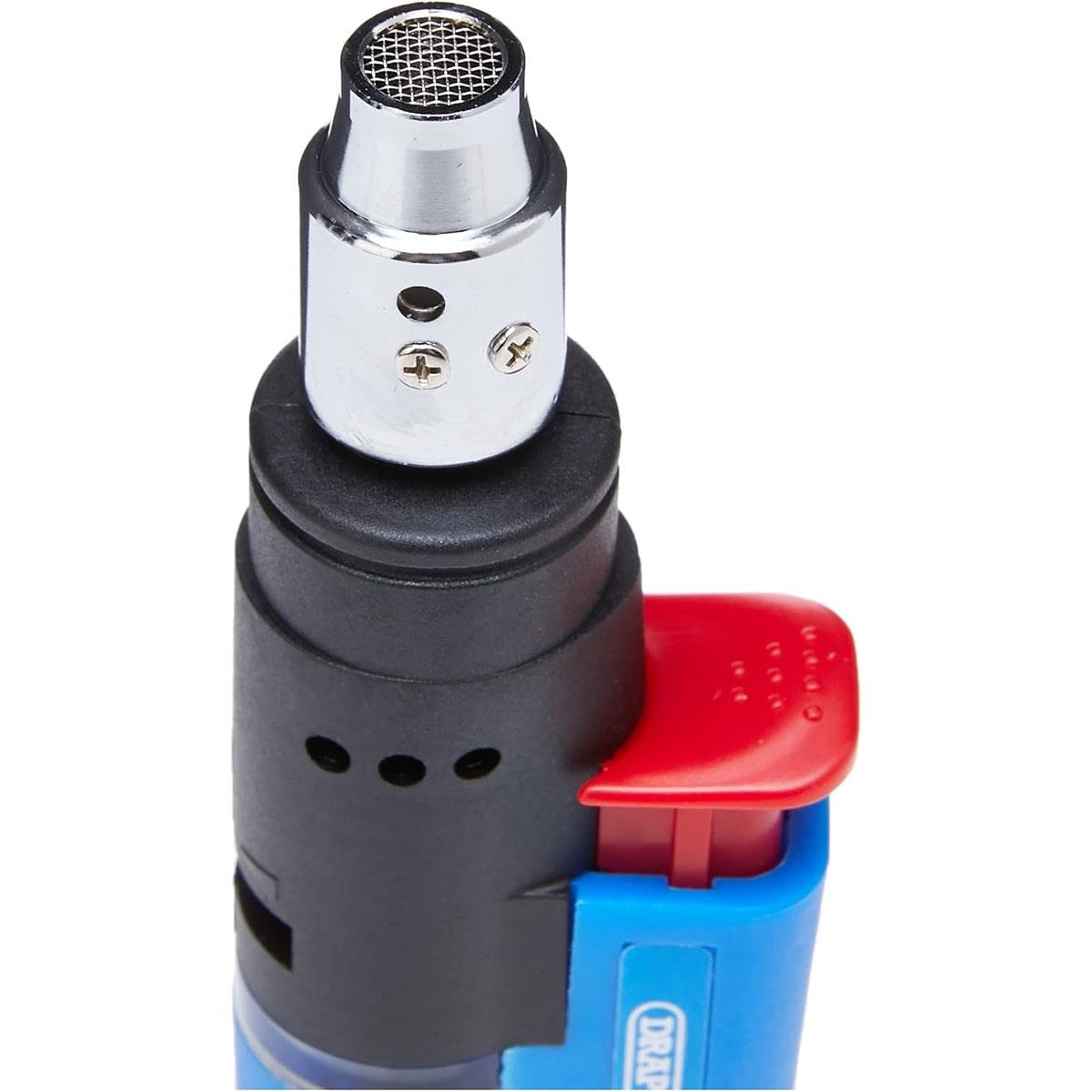 Draper Flameless Gas Torch Refillable Butane Adjustable Heat Electronic Ignition Blue/Dark Brown - Image 4