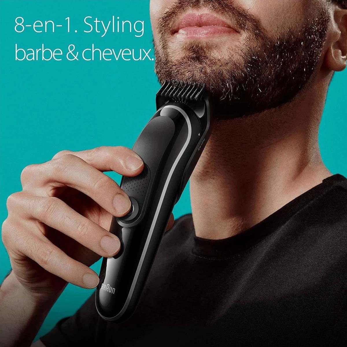 Braun Series 3 8-in-1 Beard And Body Groomer, Hair Clipper And Trimmer, 1–21mm, 80min Cordless -Black - Image 2