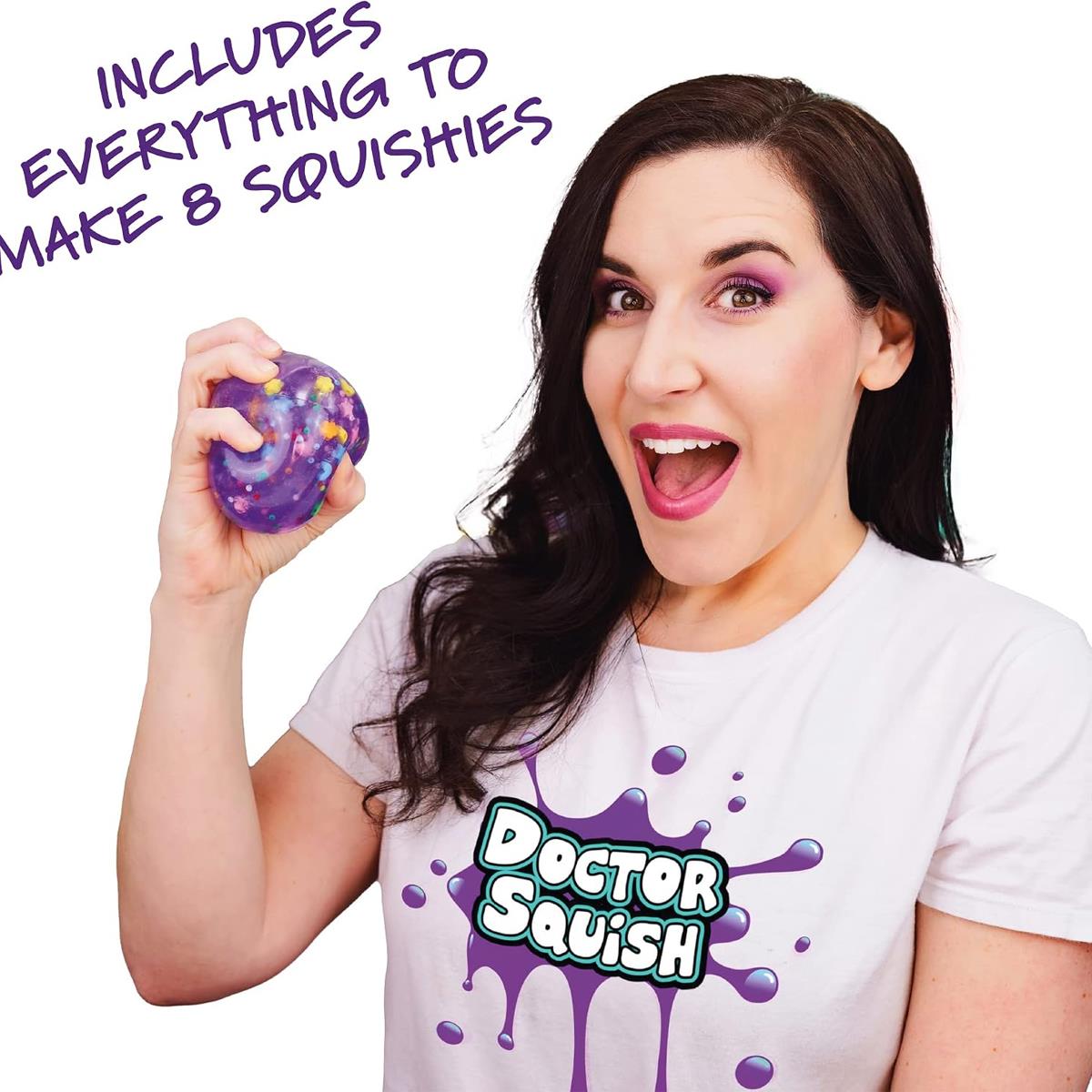 John Adams Doctor Squish Squishy Maker DIY Squishy Craft Kit With Slime Glitter Confetti And 8 Clear TPR Squishies Ages 8+ - Image 2