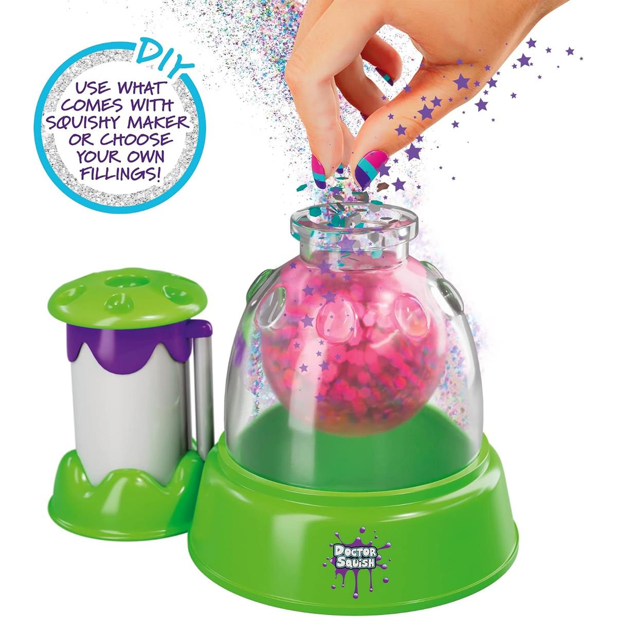 John Adams Doctor Squish Squishy Maker DIY Squishy Craft Kit With Slime Glitter Confetti And 8 Clear TPR Squishies Ages 8+ - Image 3