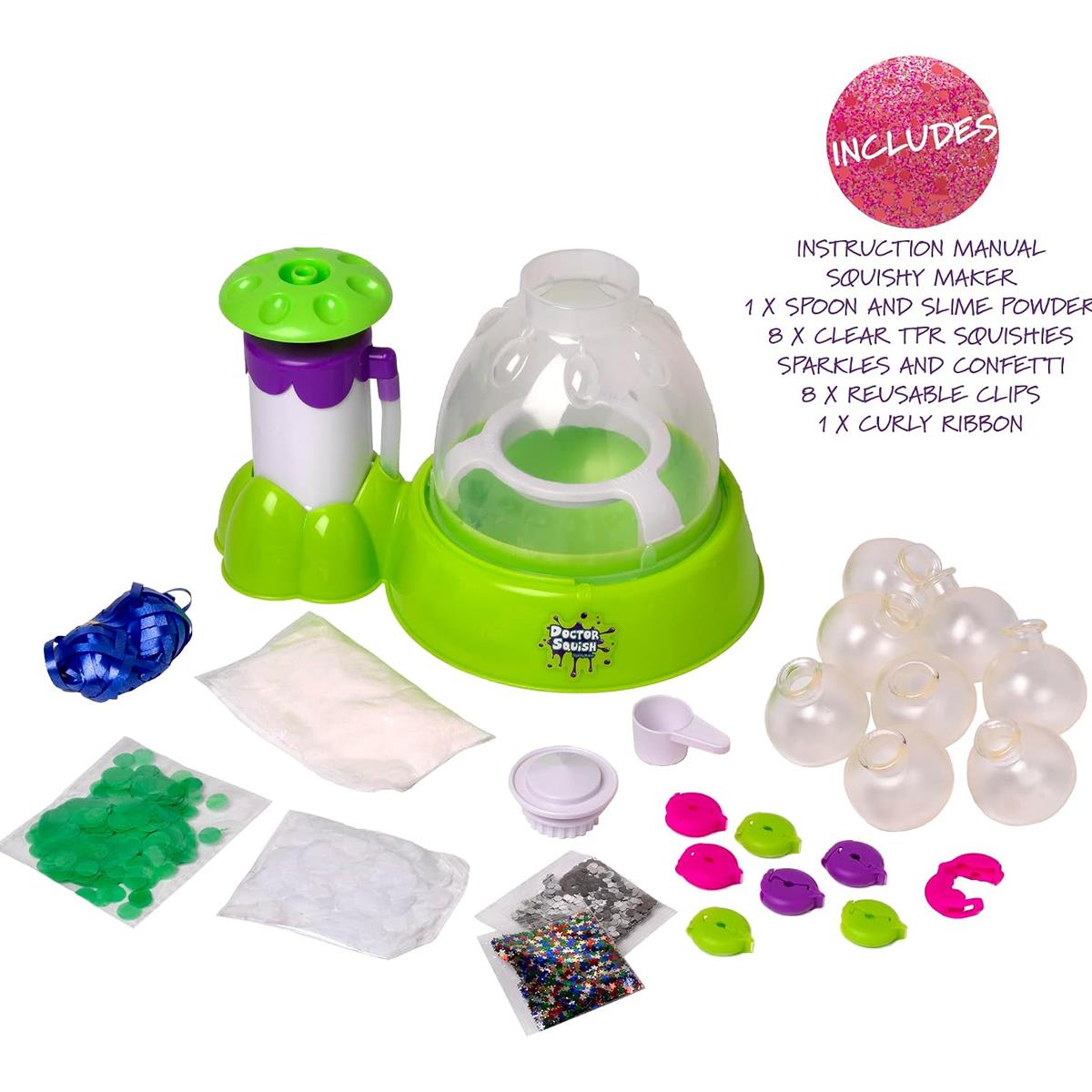 John Adams Doctor Squish Squishy Maker DIY Squishy Craft Kit With Slime Glitter Confetti And 8 Clear TPR Squishies Ages 8+ - Image 6