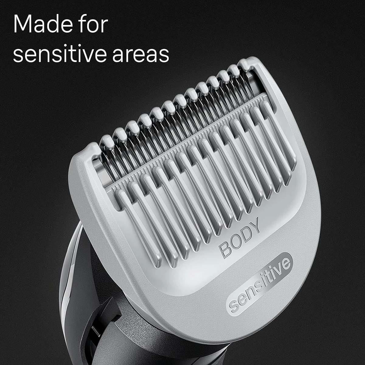 Braun Body Groomer 3 Men's Body Trimmer, Waterproof Wet And Dry, Sensitive Comb, 80min Cordless -Grey - Image 5