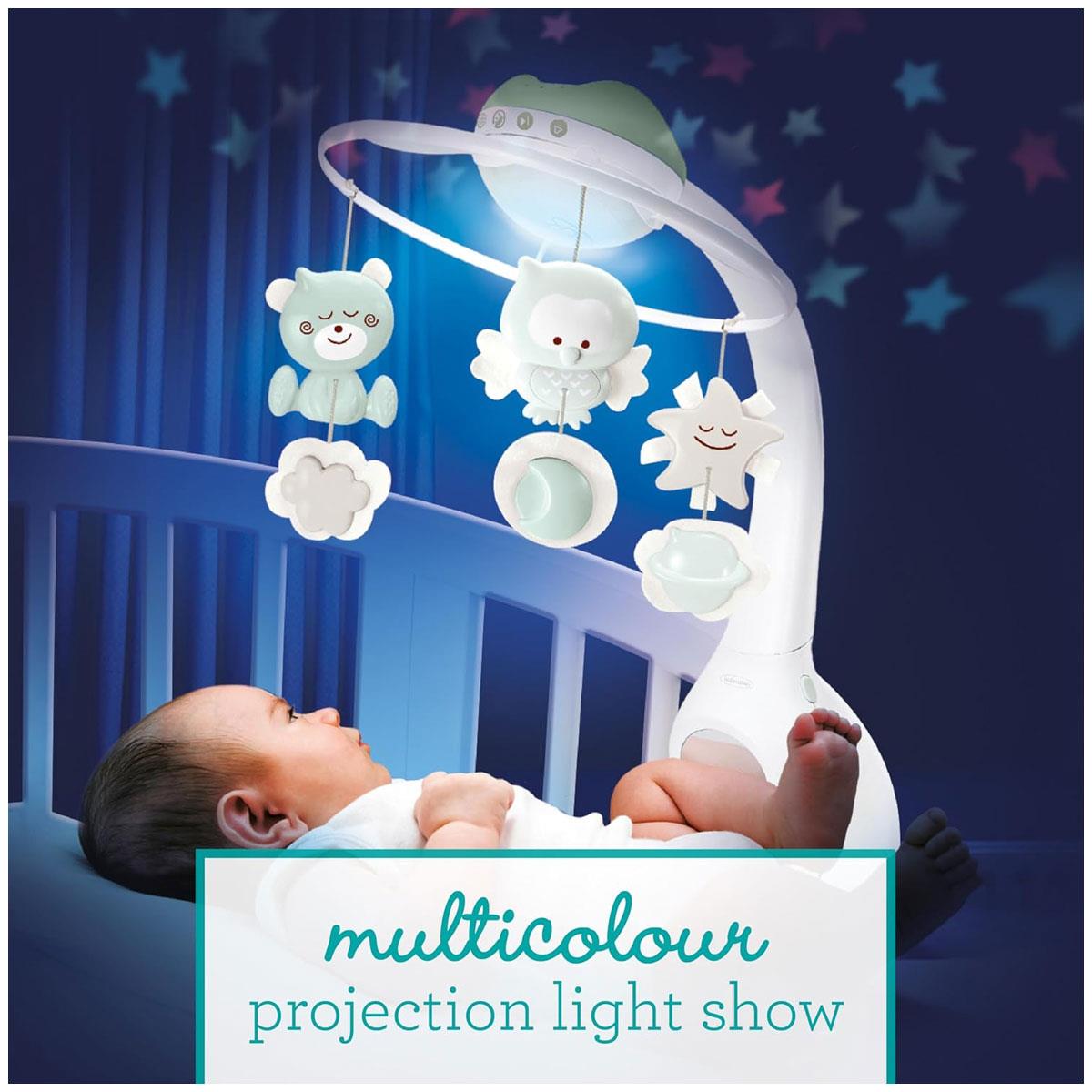 Infantino 3 in 1 Musical Mobile Projector Sage Convertible Cot Mobile Table & Cot Light Projector with Wake-Up Mode - Image 3