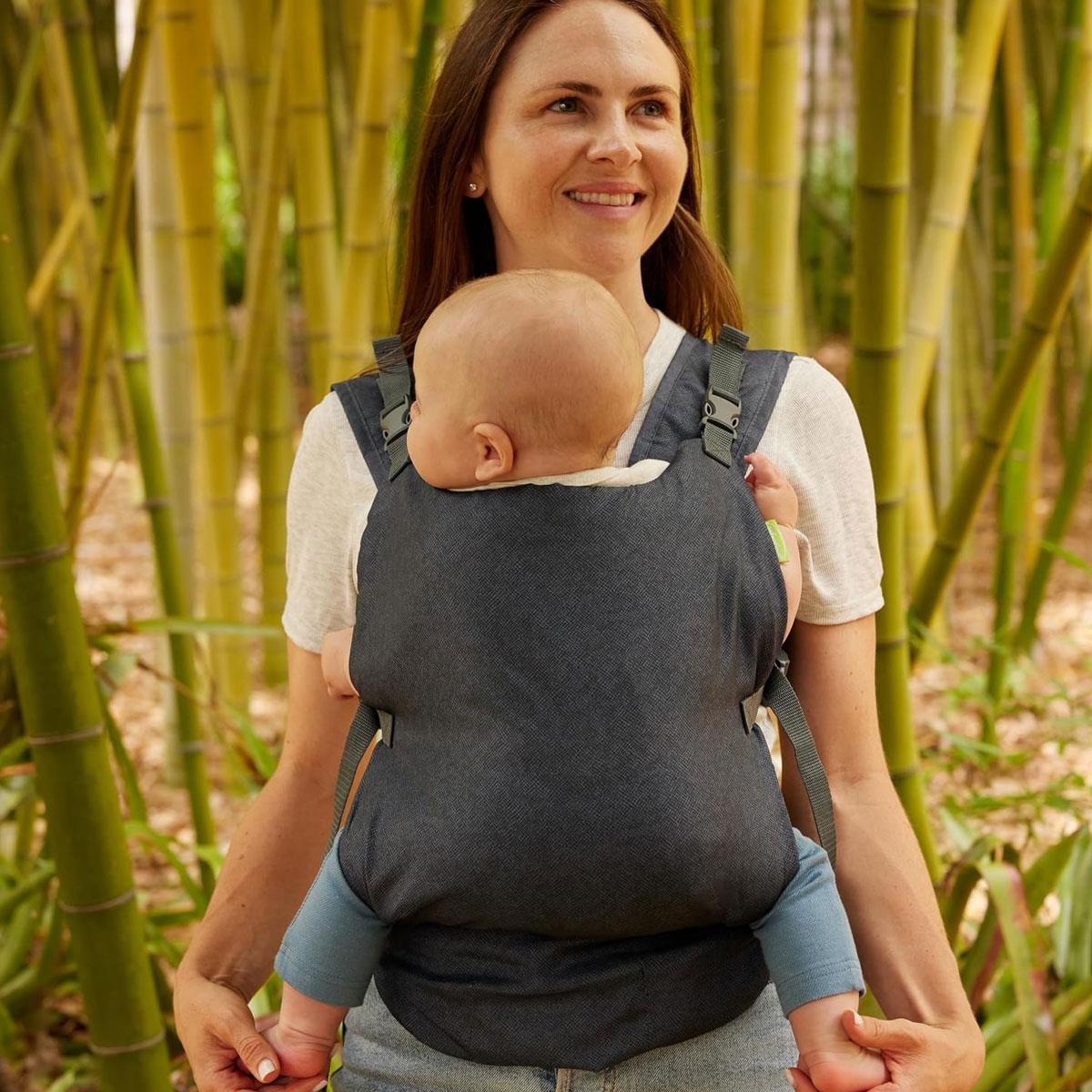 Infantino Fold & Go 2 in 1 Baby Carrier Grey Lightweight Adjustable Front & Back Carry 12-40 lbs - Image 2