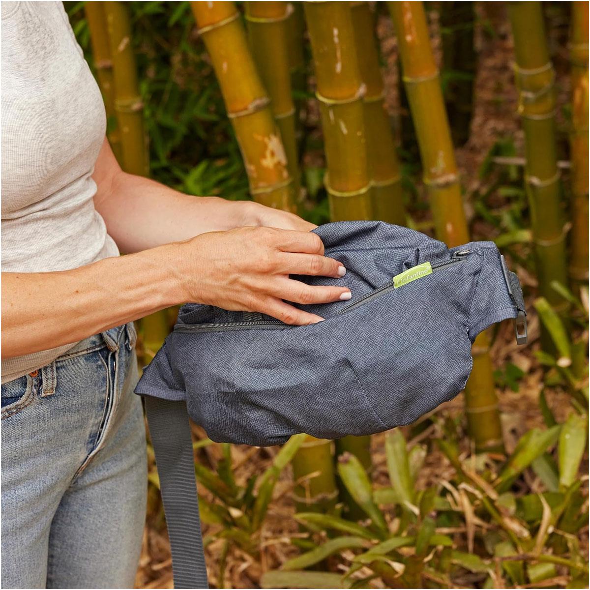 Infantino Fold & Go 2 in 1 Baby Carrier Grey Lightweight Adjustable Front & Back Carry 12-40 lbs - Image 8