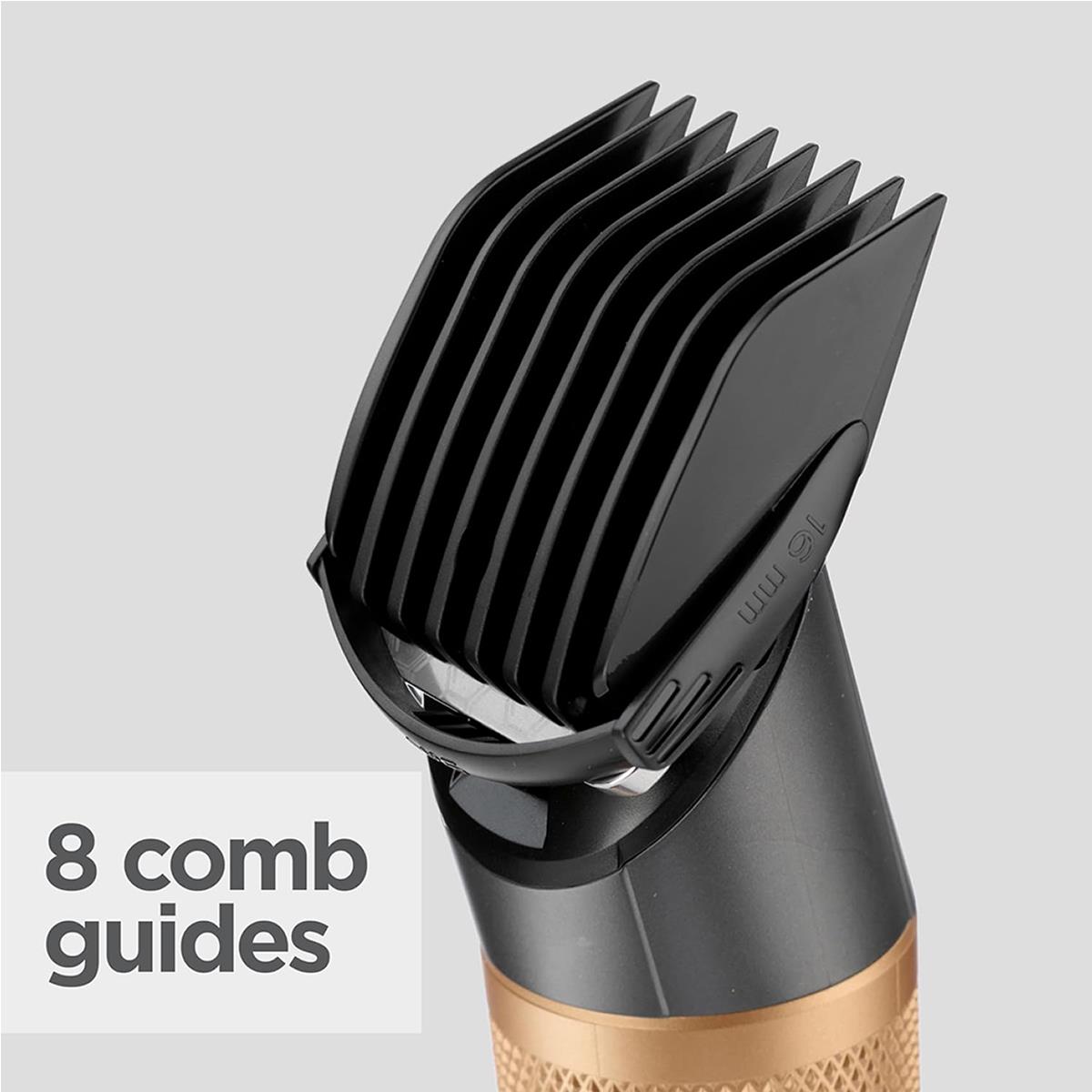 BaByliss Graphite Precision Hair Clipper Cordless/Corded 160-Min Run Time 8 Guides 0.6-28mm Black And Gold - Image 4