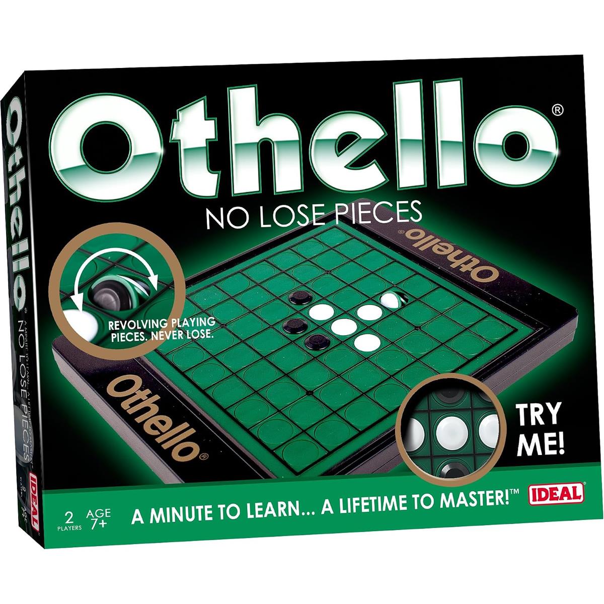Ideal Othello Strategy Board Game 64 Reversible Disks 2 Players Classic Edition Ages 7+