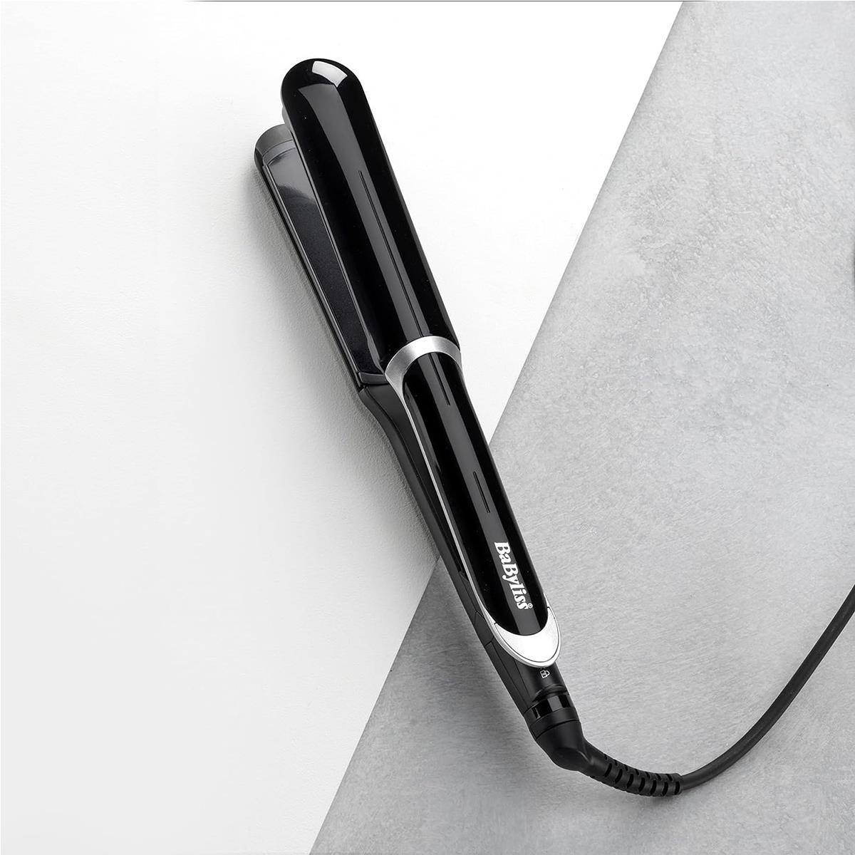 BaByliss Smooth Pro Wide Plate Hair Straightener 35mm Ceramic Plates Ionic Frizz Control 6 Heat Settings Black - Image 6