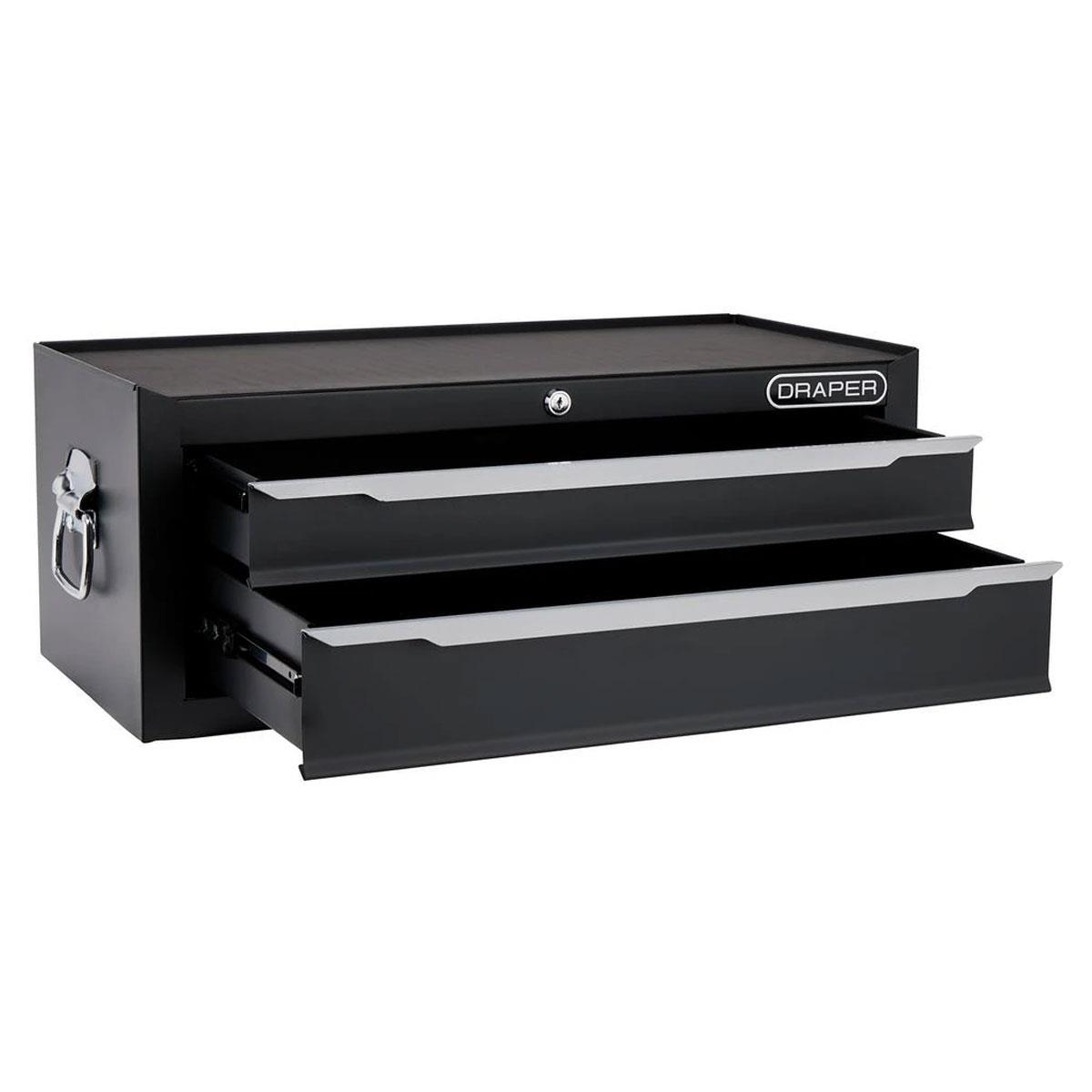 Draper 26-Inch 2-Drawer Mid Tool Chest Steel Black with EVA Liners - Image 3