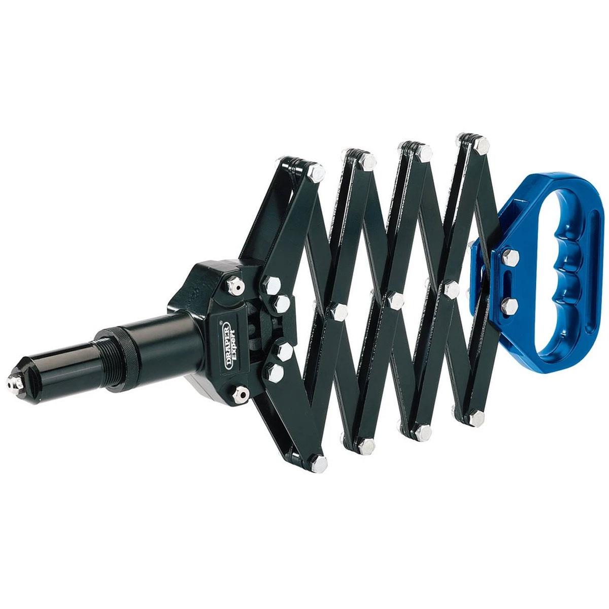 Draper Expert Lazy Tong Riveter Heavy Duty Carbon Steel 2.4-4.8mm 4 Nozzles