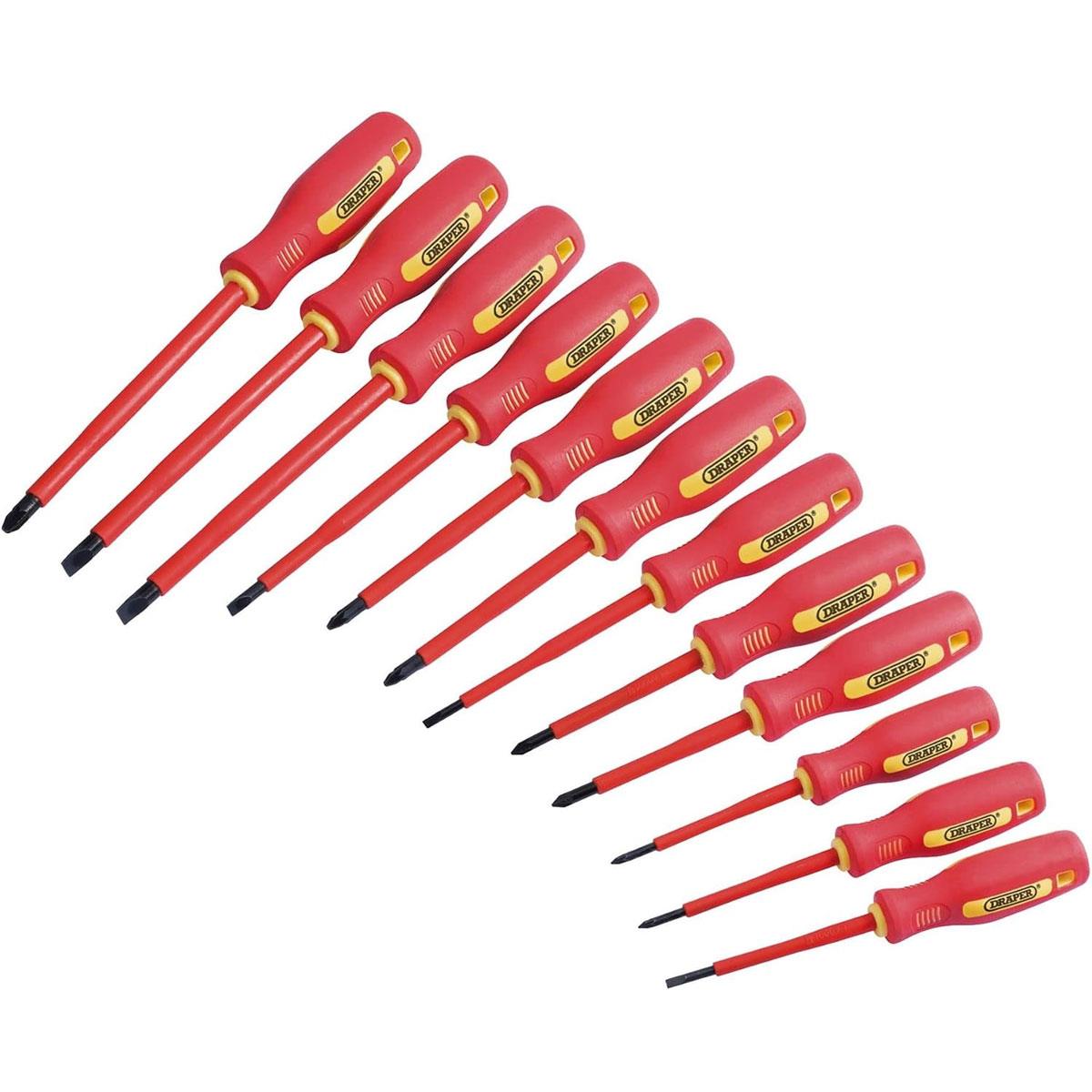 Draper VDE Insulated Screwdriver Set 12 Piece Chrome Molybdenum Steel Blue - Image 2