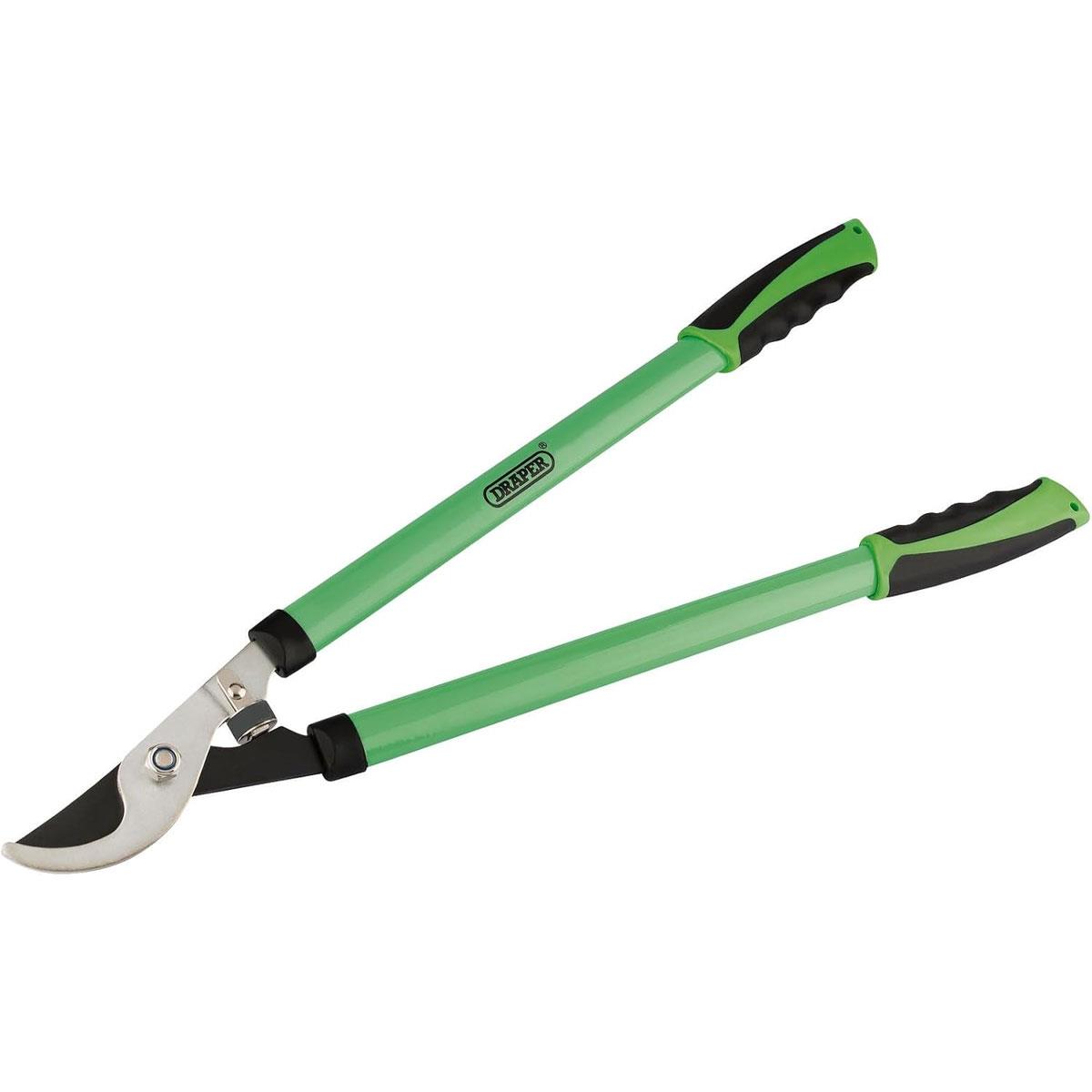 Draper Bypass Pattern Loppers Carbon Steel Blades Tubular Steel Soft Grip Handles Green and Black 735mm