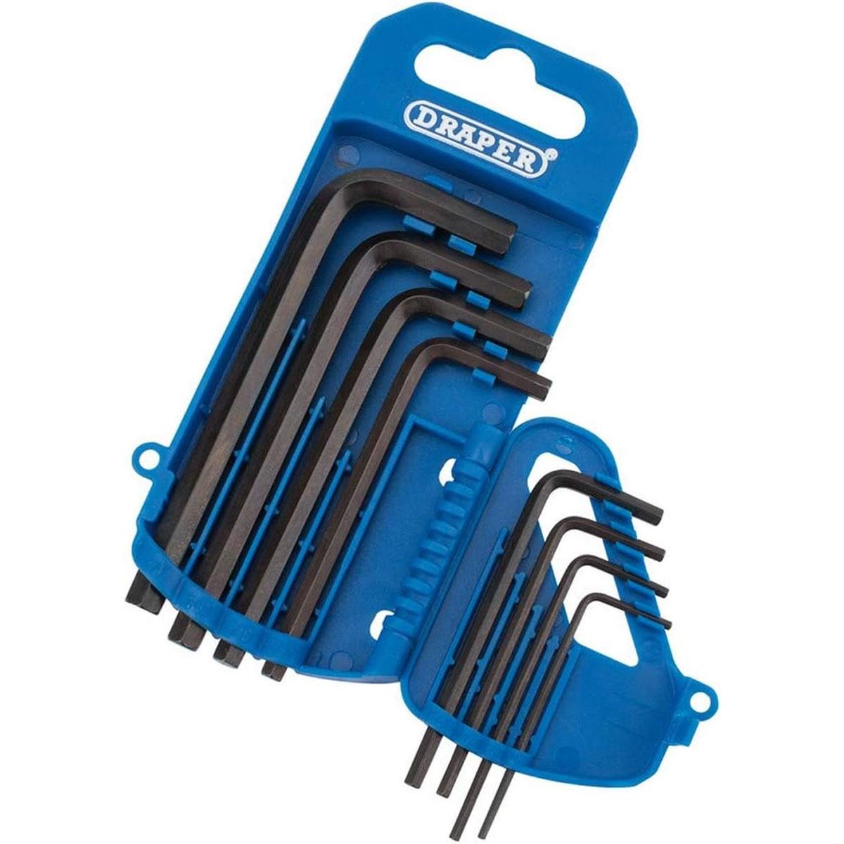 Draper Imperial Hexagon Key Set 8 Piece Chrome Vanadium Steel Blue Holder 1/16-1/4in