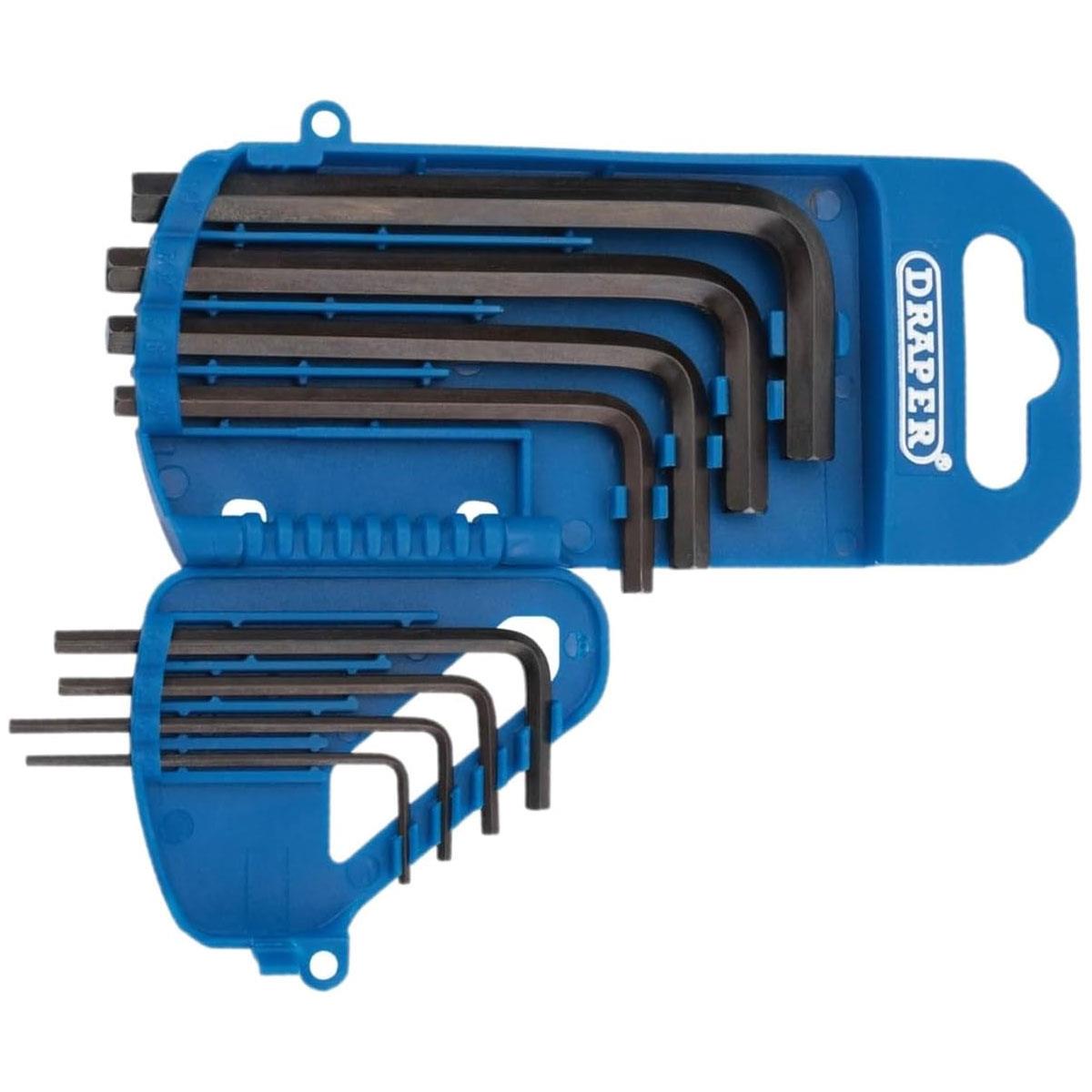 Draper Imperial Hexagon Key Set 8 Piece Chrome Vanadium Steel Blue Holder 1/16-1/4in - Image 3