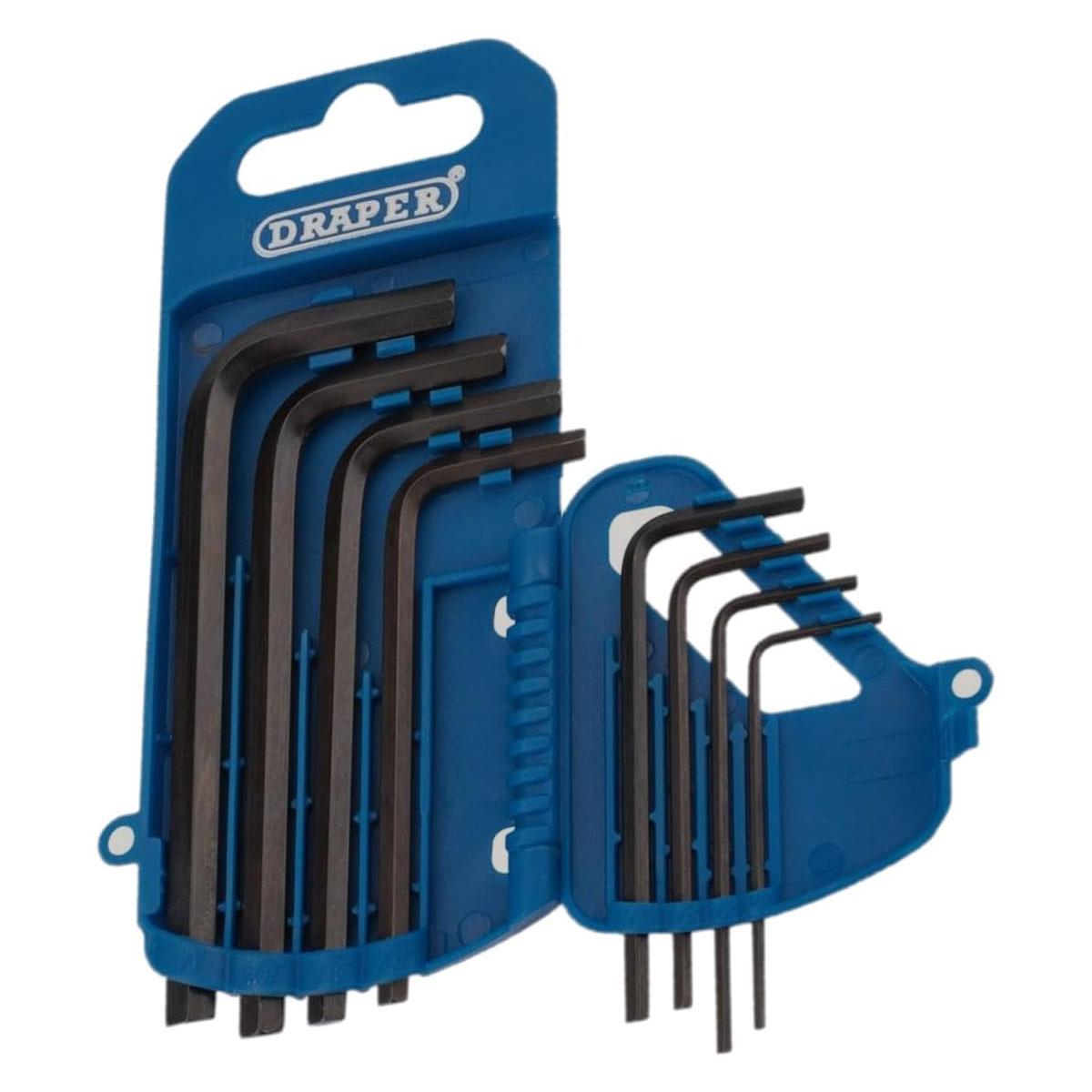 Draper Imperial Hexagon Key Set 8 Piece Chrome Vanadium Steel Blue Holder 1/16-1/4in - Image 4