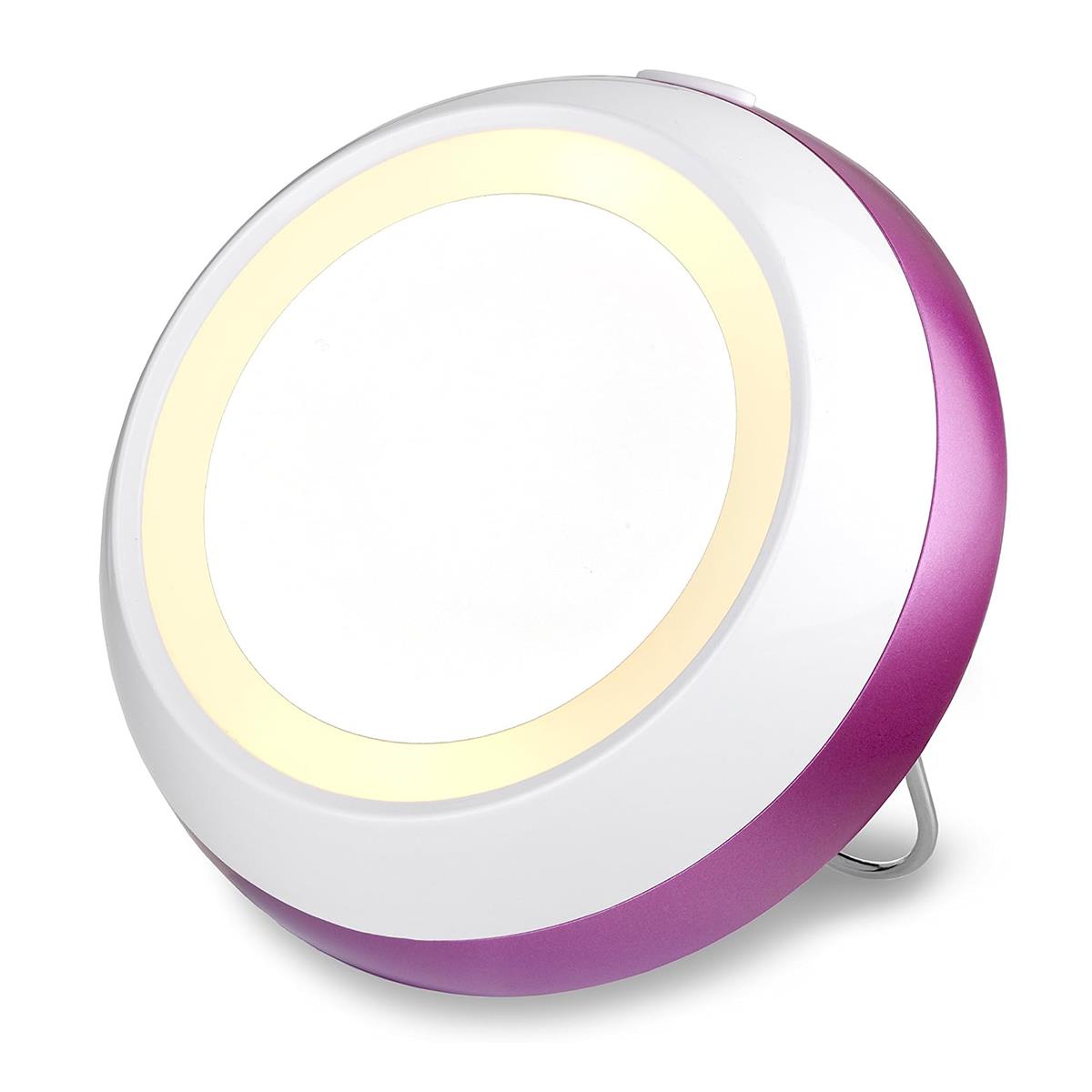 BaByliss Illuminated Globe Makeup Mirror 3x Magnification LED Surround Light Storage Brush And Clips White/Pink - Image 3