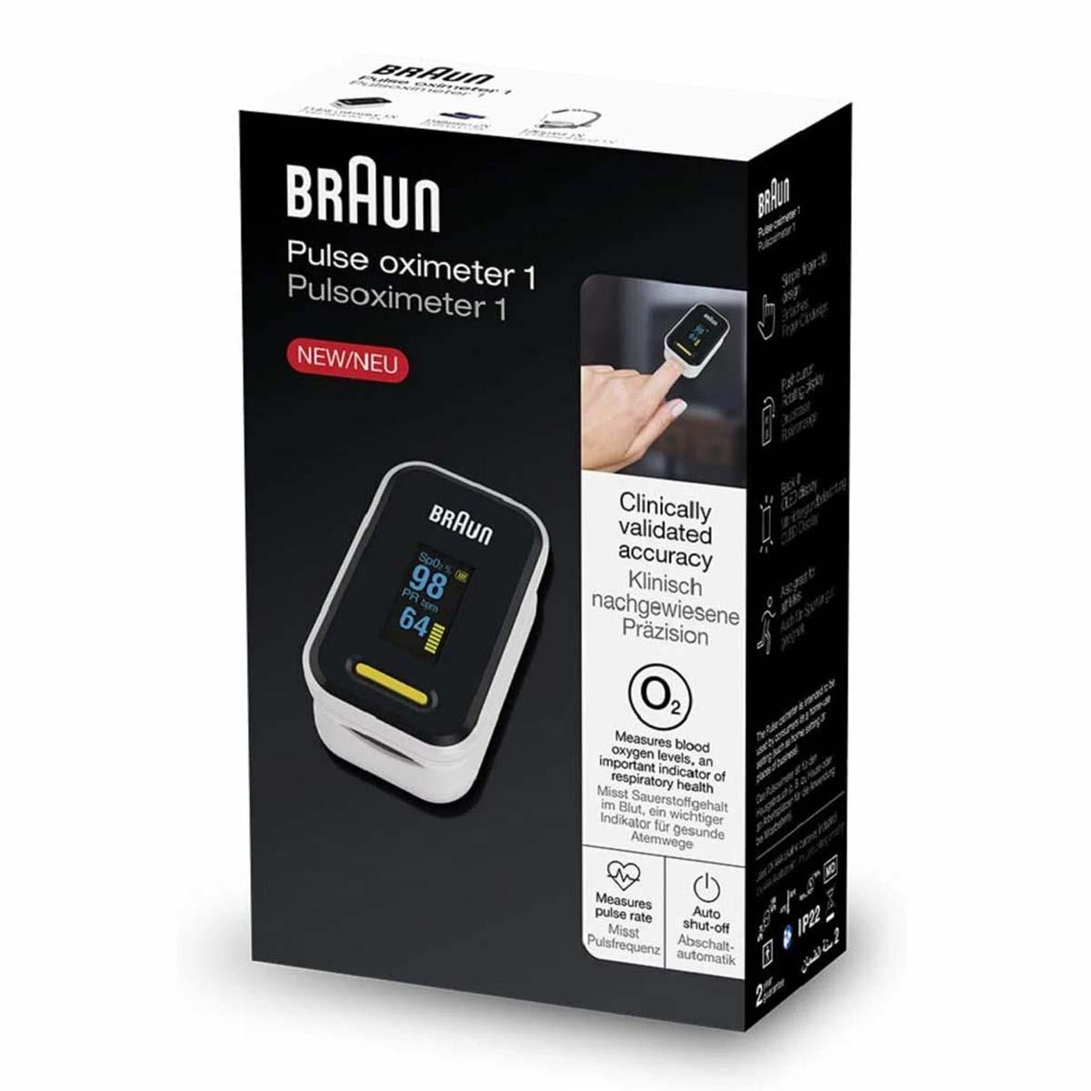 Braun Pulse Oximeter 1 Fingertip SpO2 Blood Oxygen And Heart Rate Monitor -Black - Image 3