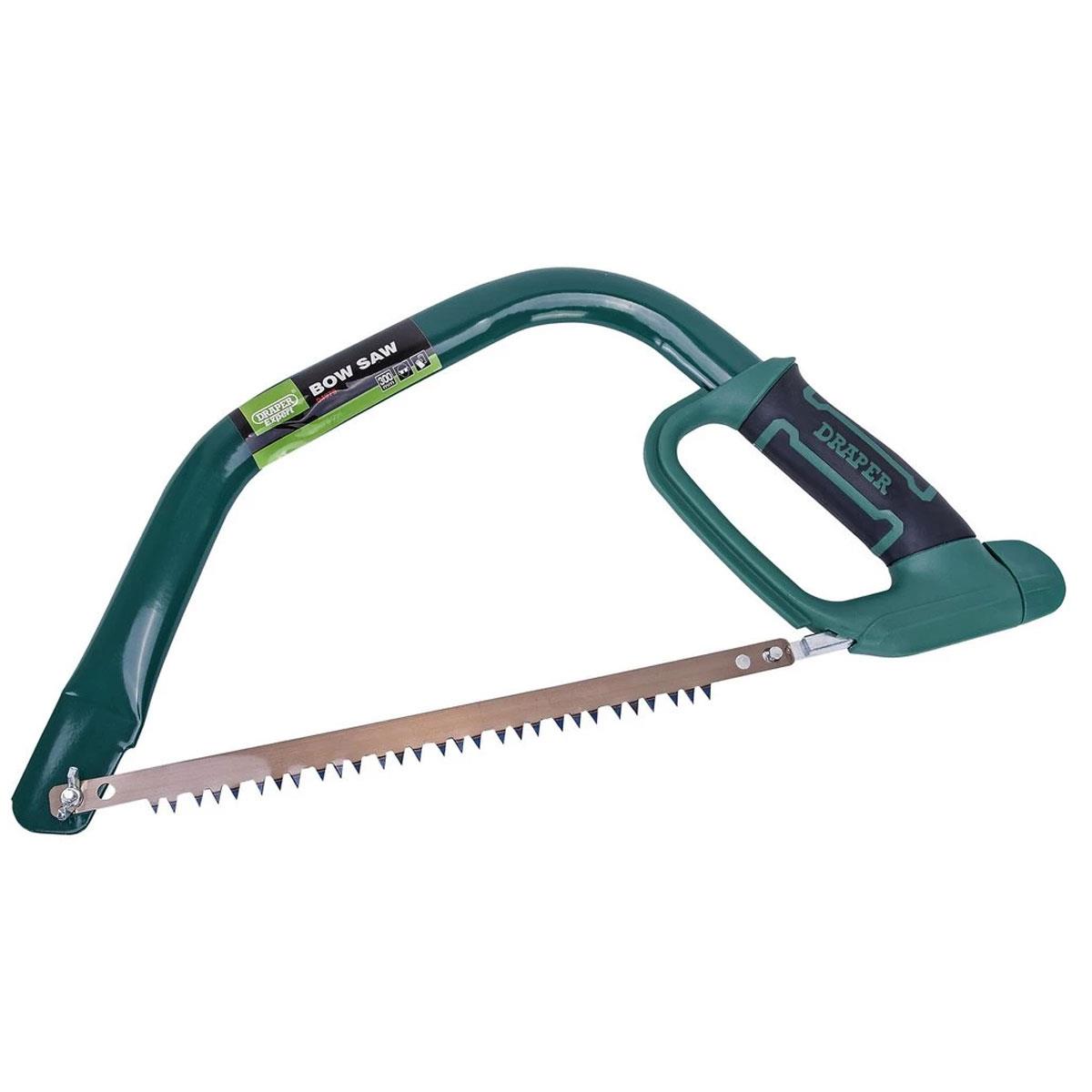 Draper Expert Bow Saw 300mm Hardpoint High Carbon Steel Blade Tubular Frame Soft Grip Handle Green