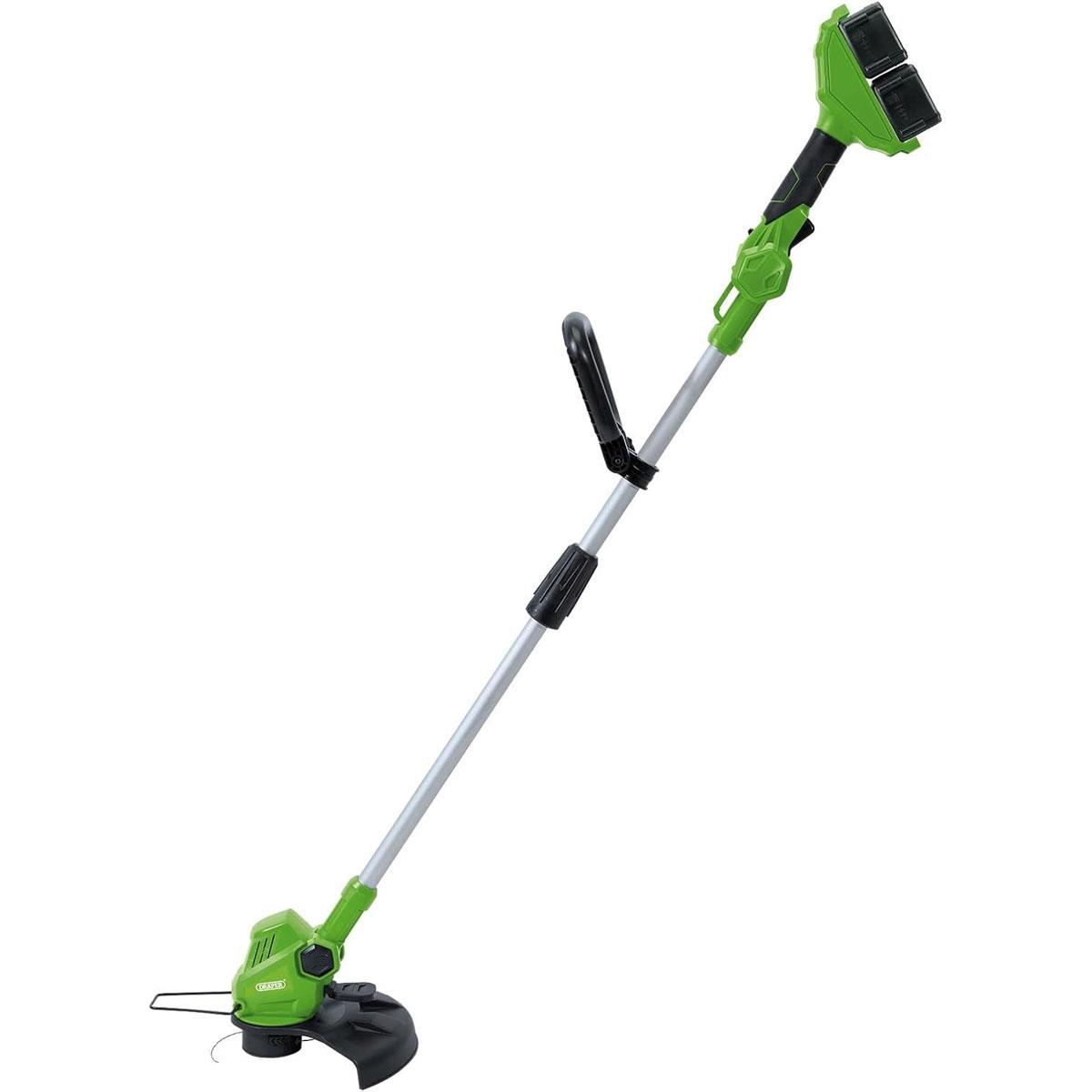 Draper 40V Cordless Grass Trimmer 9000 RPM 290mm Cutting Width Auto-Feed Double Line Green Bare Tool - Image 3