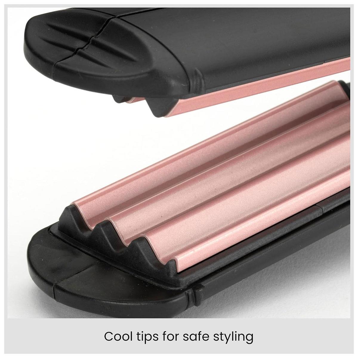 BaByliss Hair Crimper Tourmaline Ceramic Crimping Iron 10 Heat Settings 120-210°C Texture & Volume Styling Tool Gold & Black - Image 5