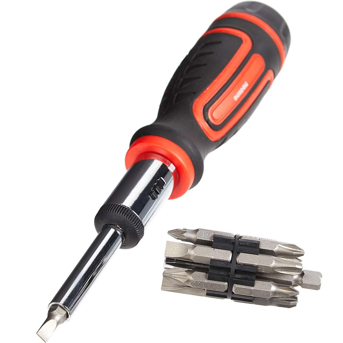 Draper Redline 14-in-1 Reversible Ratchet Screwdriver Set Chrome Vanadium Steel Magnetic 1/4-in Bit Holder Assorted