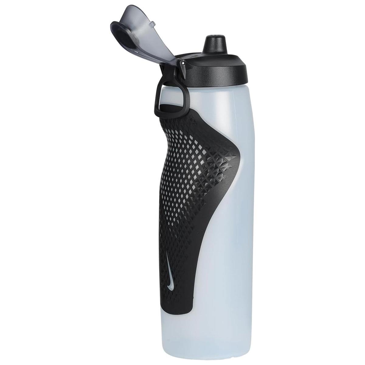Nike Refuel Sports Water Bottle 946ml Locking Lid with Straw BPA-Free Polypropylene Leak Resistant Natural/Black/Black Iridescent - Image 2