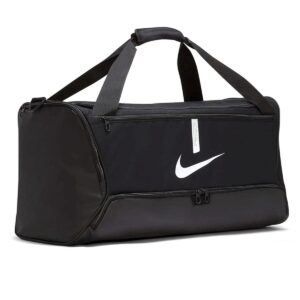 Nike Academy Team Duffel Bag Medium 60L Black Polyester Wet/Dry Compartment Adjustable Shoulder Strap
