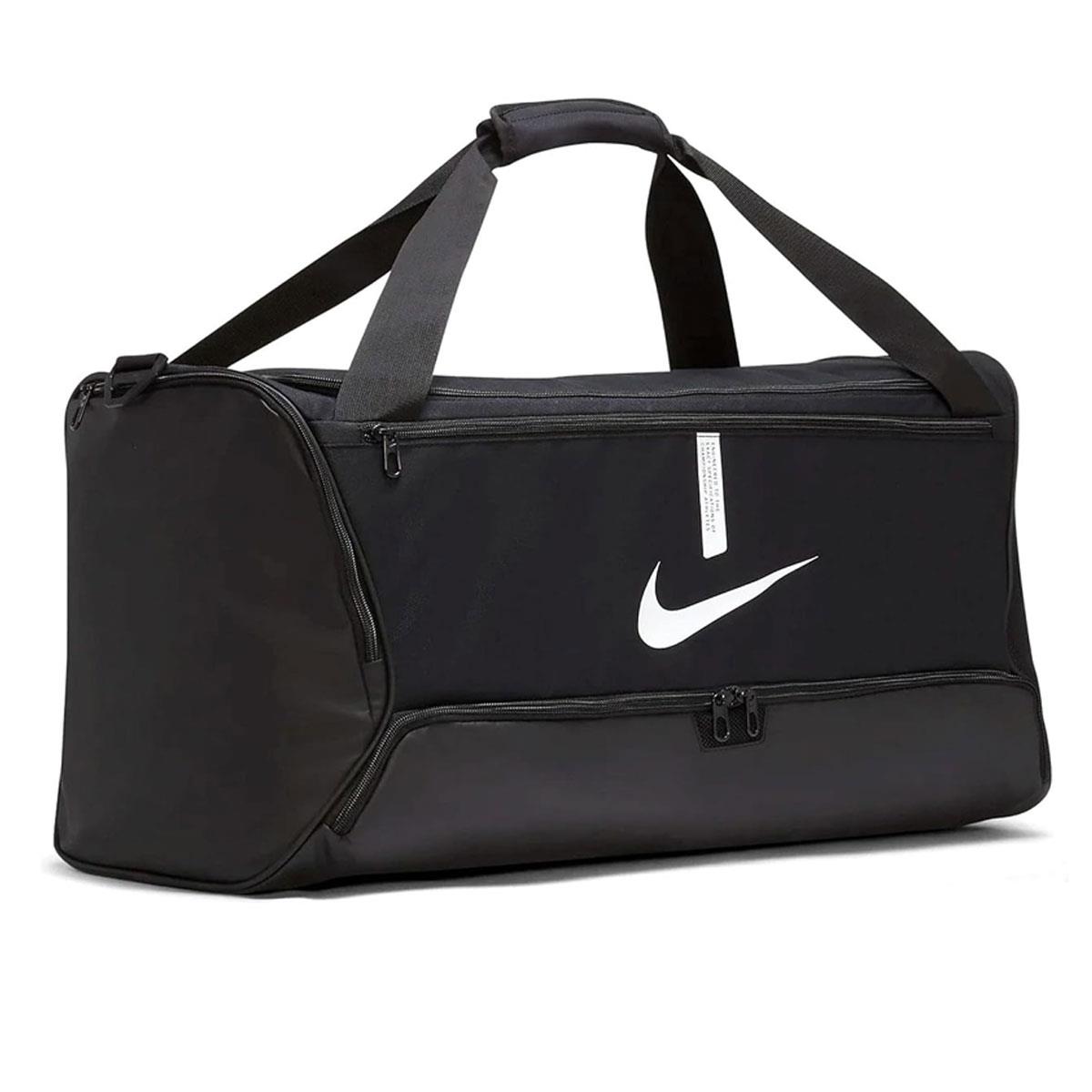 Nike Academy Team Duffel Bag Medium 60L Black Polyester Wet/Dry Compartment Adjustable Shoulder Strap