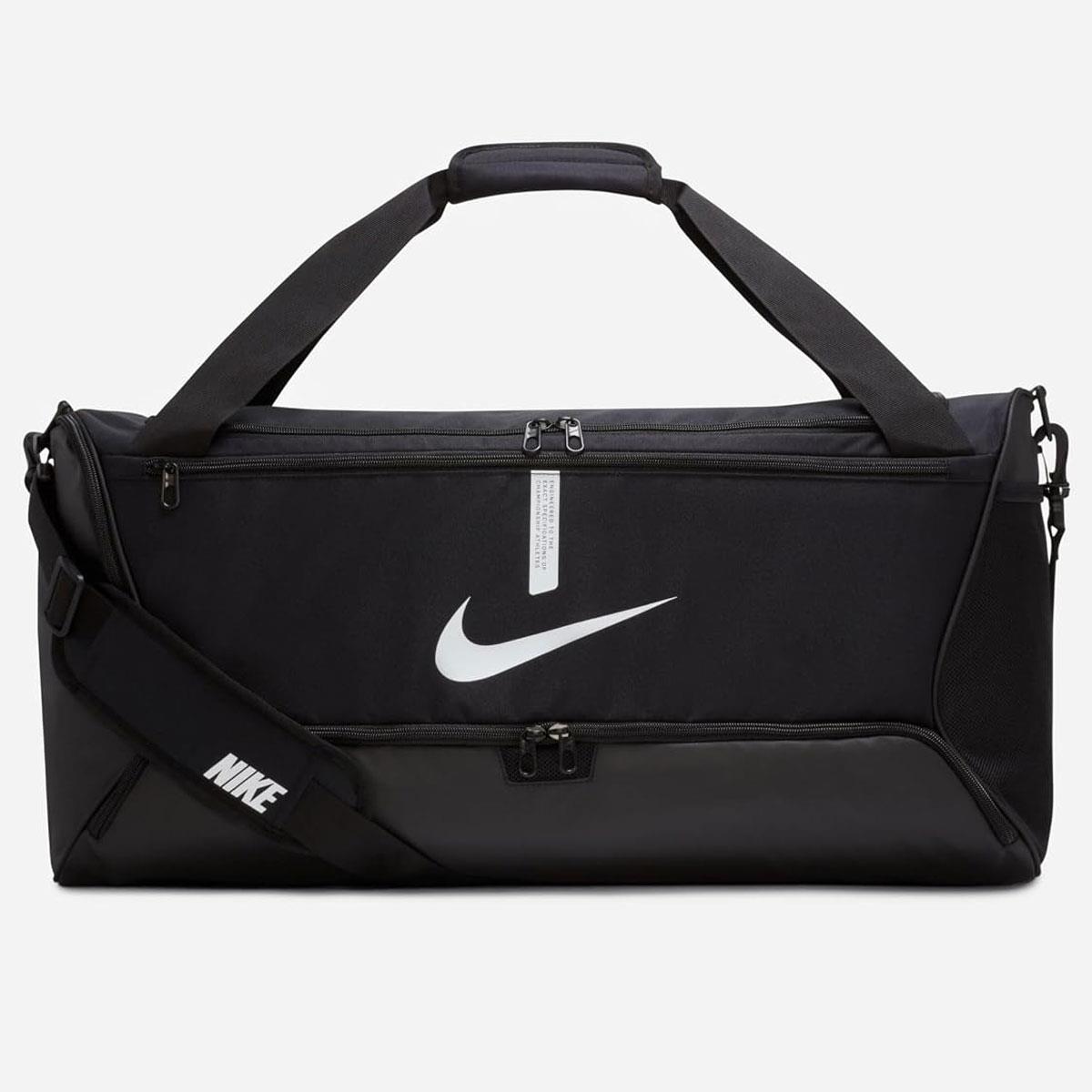 Nike Academy Team Duffel Bag Medium 60L Black Polyester Wet/Dry Compartment Adjustable Shoulder Strap - Image 2