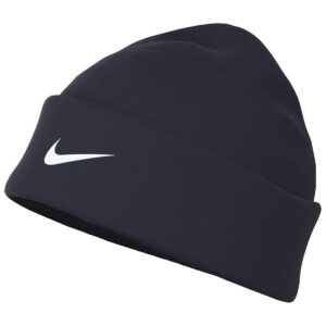 Nike Peak Beanie Hat Navy Regular Fit Pull-On Design Embroidered Nike Futura Logo Stretch Fabric