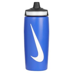 Nike Refuel Sports Water Bottle 532ml 18oz Non-Slip Grip Pressure-Activated Valve BPA Free Game Royal/Black/White