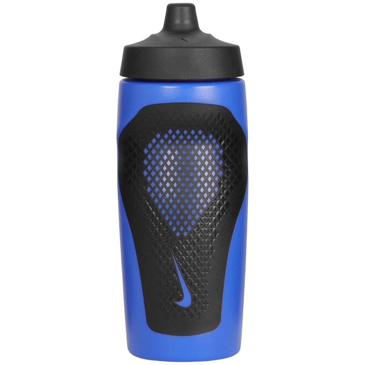 Nike Refuel Sports Water Bottle 532ml 18oz Non-Slip Grip Pressure-Activated Valve BPA Free Game Royal/Black/White - Image 3