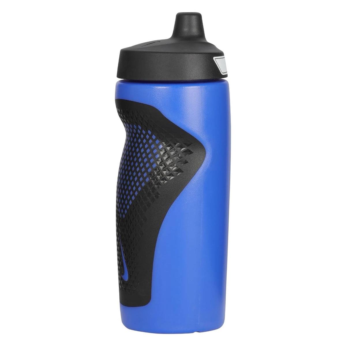 Nike Refuel Sports Water Bottle 532ml 18oz Non-Slip Grip Pressure-Activated Valve BPA Free Game Royal/Black/White - Image 4