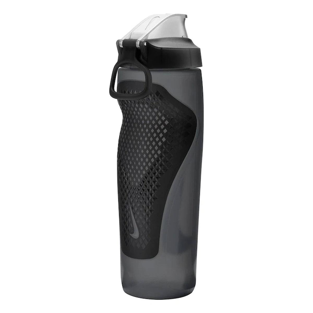 Nike Refuel Sports Water Bottle 710ml 24oz Locking Leakproof Lid Squeeze Design BPA Free Anthracite/Black/Silver - Image 2