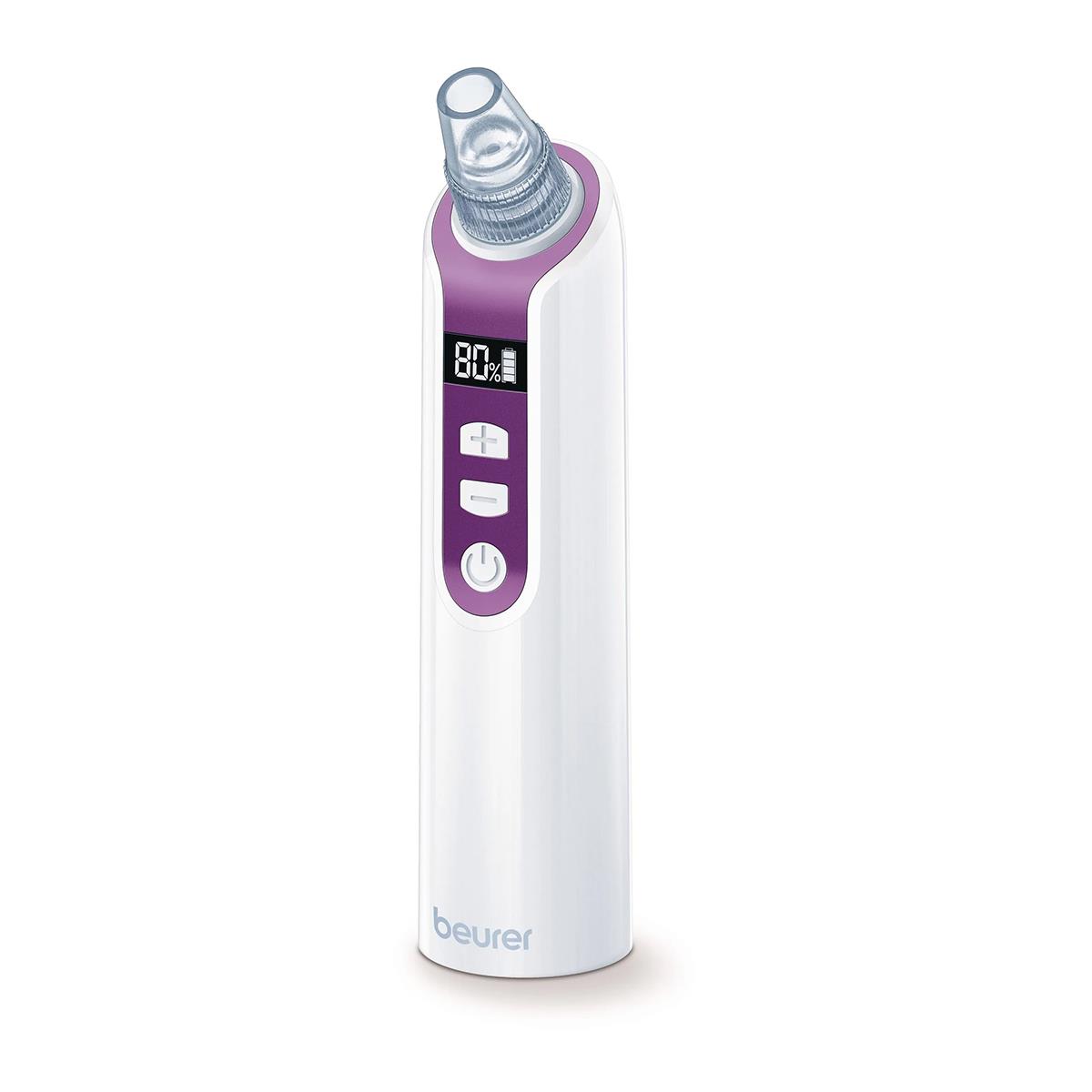 Beurer Pore Cleaner Facial Blackhead Remover With Vacuum Technology 3 Attachments 5 Intensity Levels LCD Display Purple - Image 2