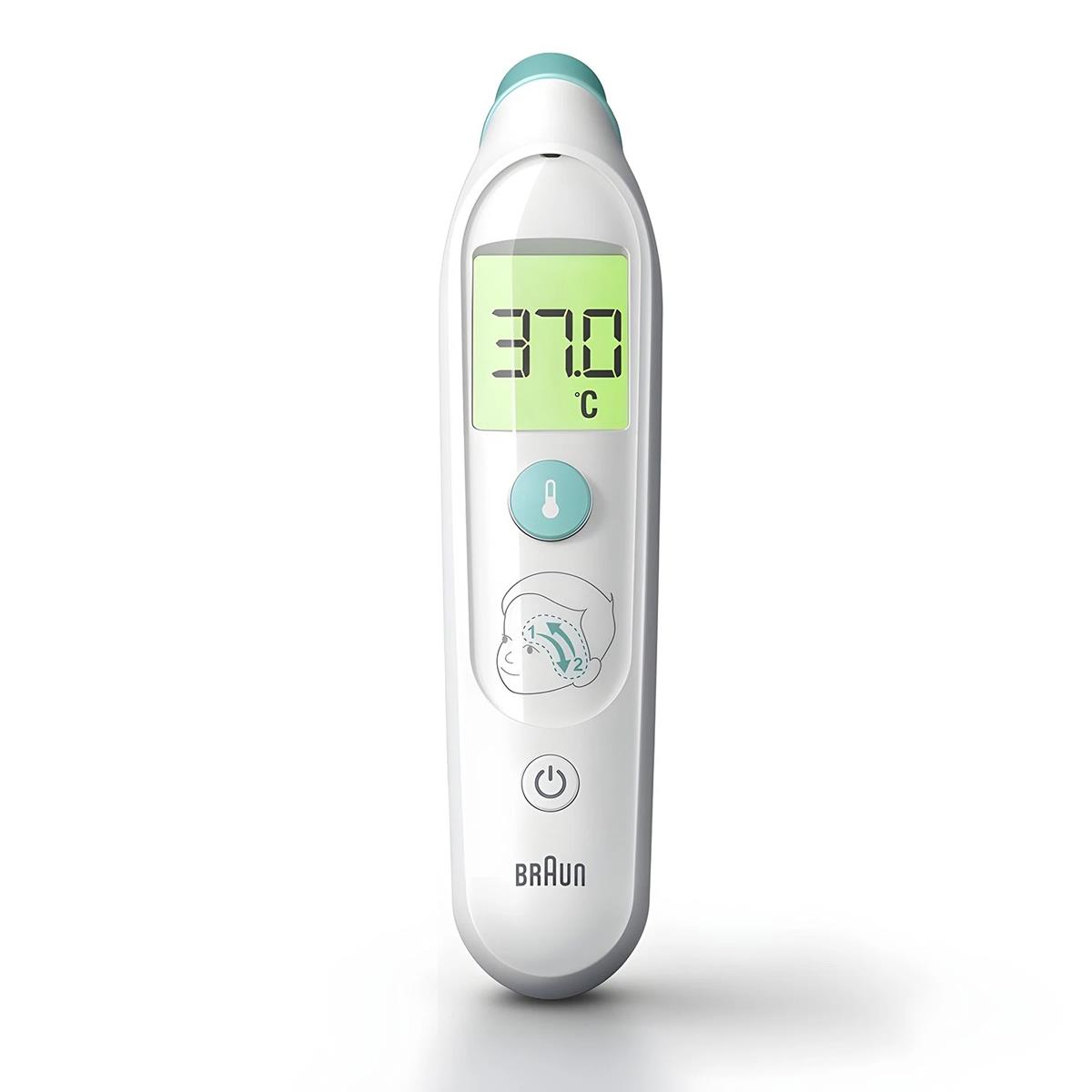 Braun TempleSwipe Forehead Thermometer Infrared Fever Thermometer For Baby Child And Adult White